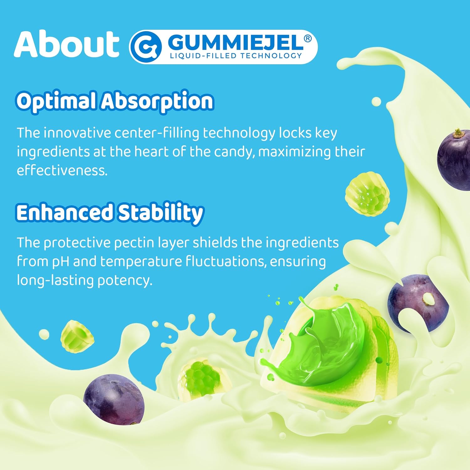 Kids Vegan Calcium Gummies with Prebiotics, Grape Flavor, Non-GMO - 60 Count