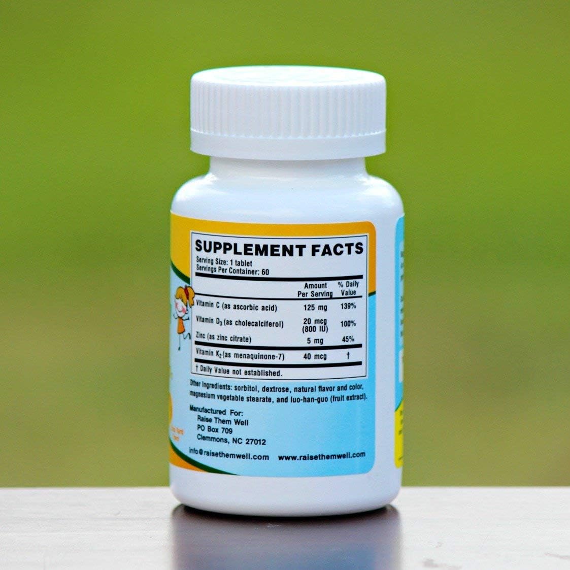 Kids Vitamin C and Immune Support Chewable Tablets - Citrus Flavored - 60 Count with PDF Guide - BoostGo Australia