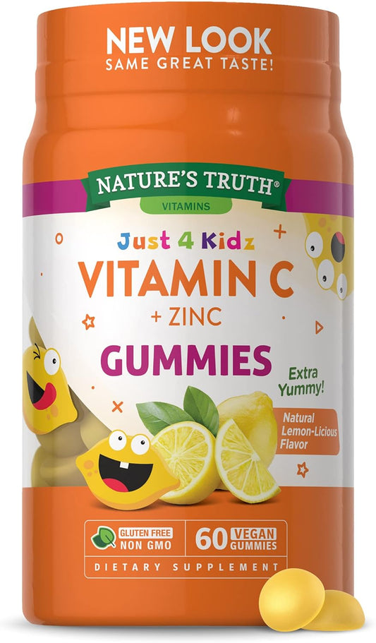 Kids' Vitamin C Gummies with Zinc - 60 Count | Vegan, Non-GMO & Gluten Free by Nature's Truth