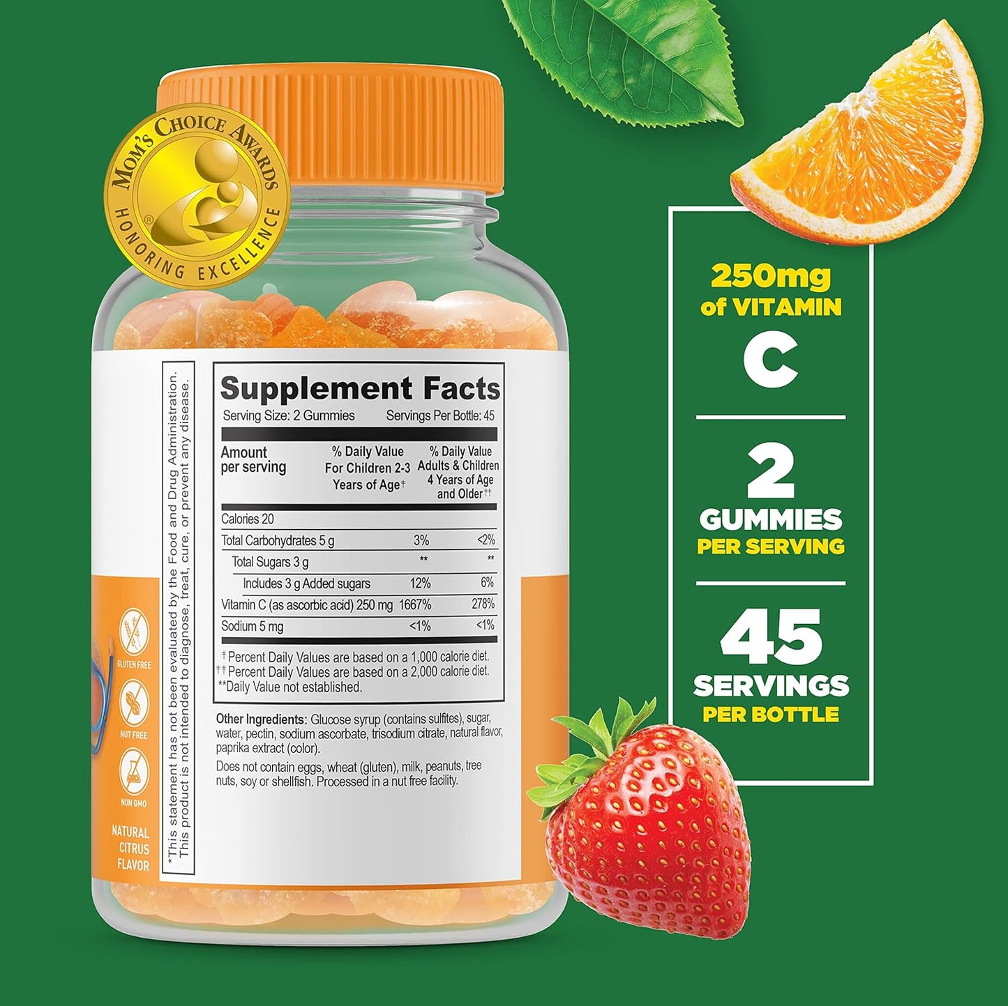 Kid's Vitamin D and Vitamin C Gummies Bundle by VitaWorks - Delicious and Nutritious Chewable Supplements for Children, Gluten and GMO Free