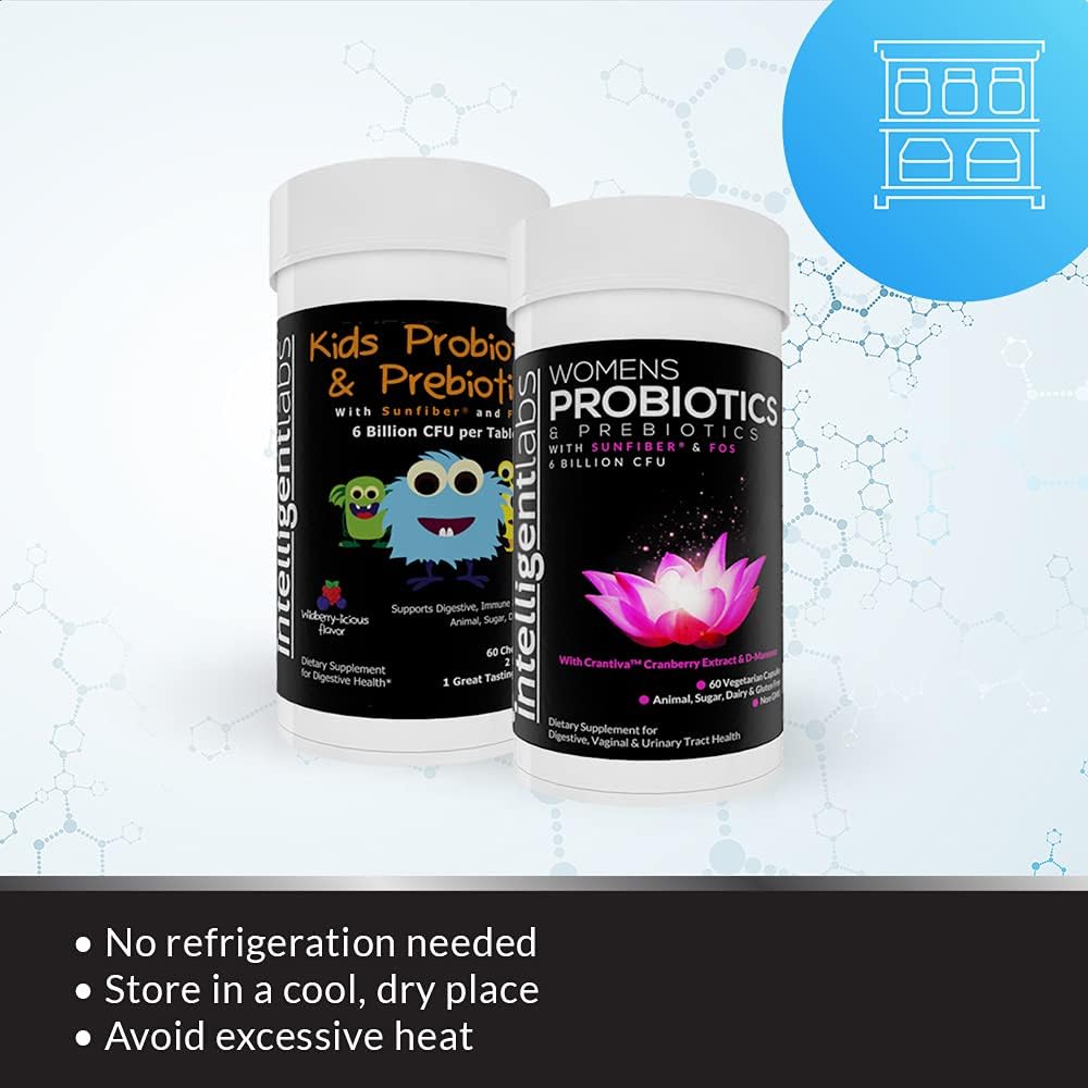 Kids & Women's Probiotics Bundle with Sunfiber, FOS, Cranberry, and D-Mannose - 2 Months Supply, No Refrigeration Needed
