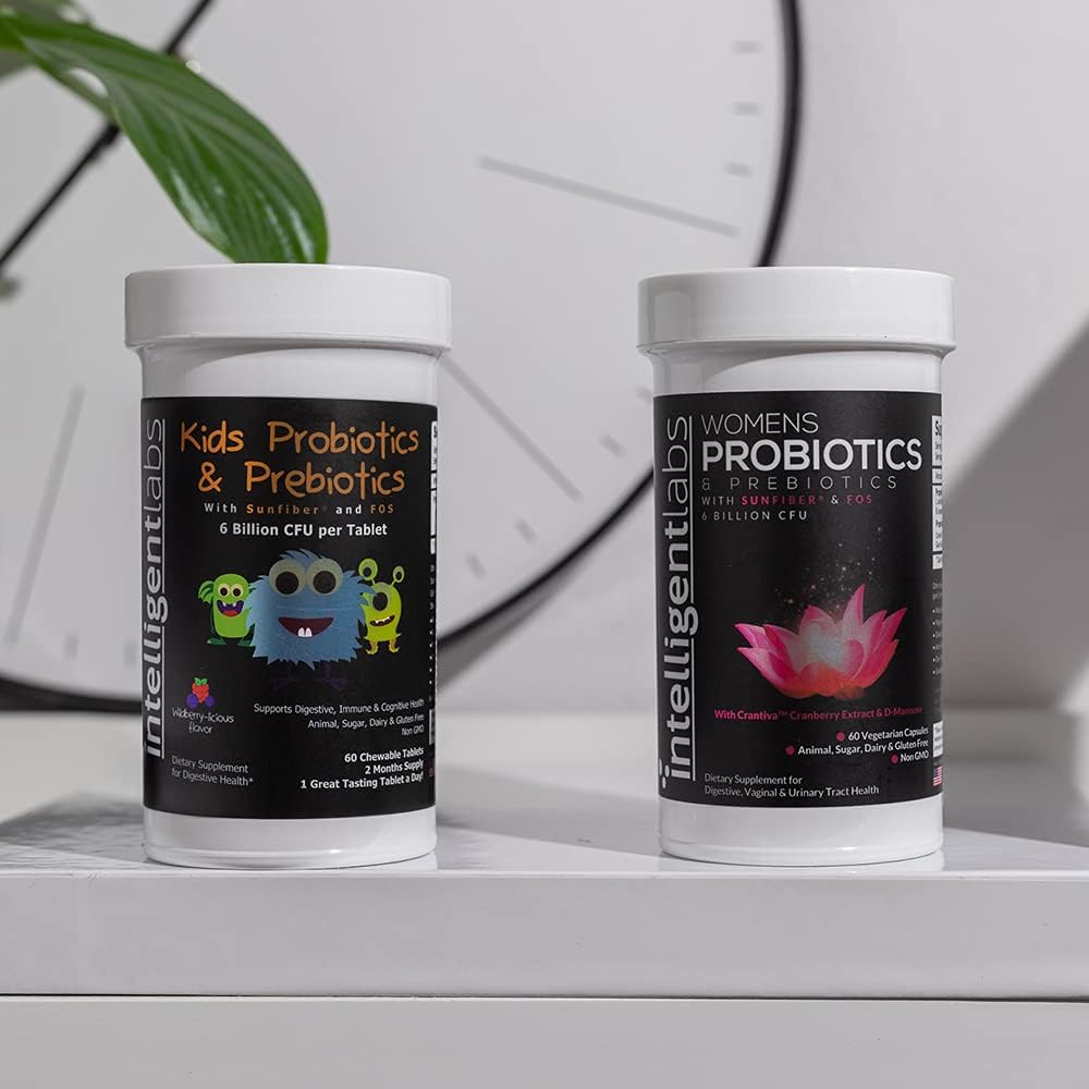 Kids & Women's Probiotics Bundle with Sunfiber, FOS, Cranberry, and D-Mannose - 2 Months Supply, No Refrigeration Needed