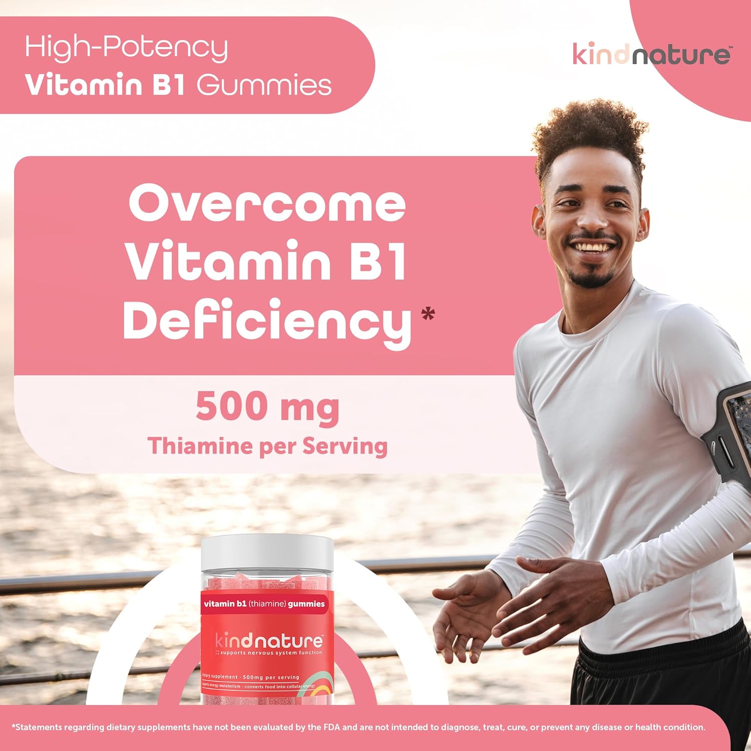 Kind Nature B-Vitamin Boost Gummies: B1 Thiamine 500mg & B2 Riboflavin 400mg for Kids & Adults - Delicious & Nutritious Option