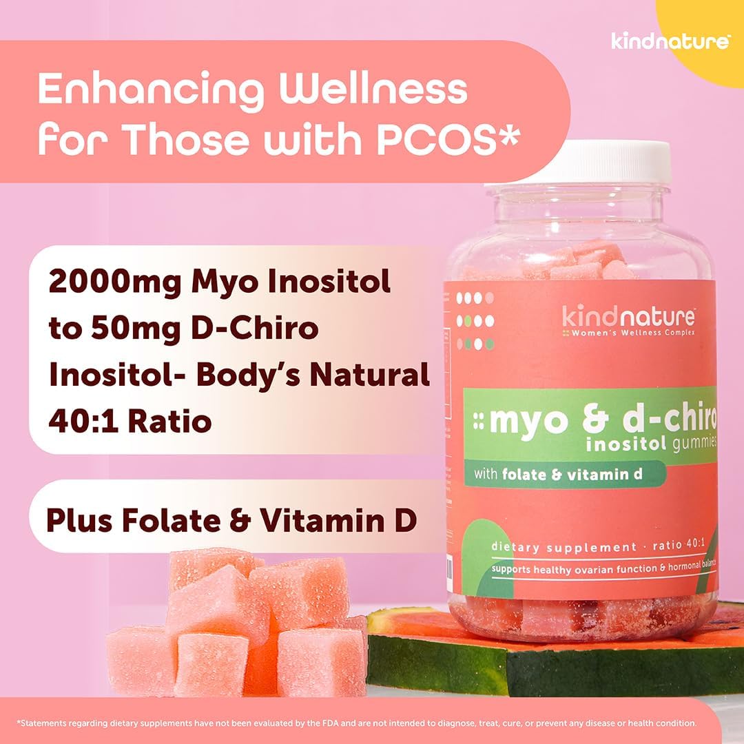 Kind Nature Myo-Inositol & Vitamin B2 Bundle - Hormonal Balance, Migraine Relief & Energy Gummies for Wellness