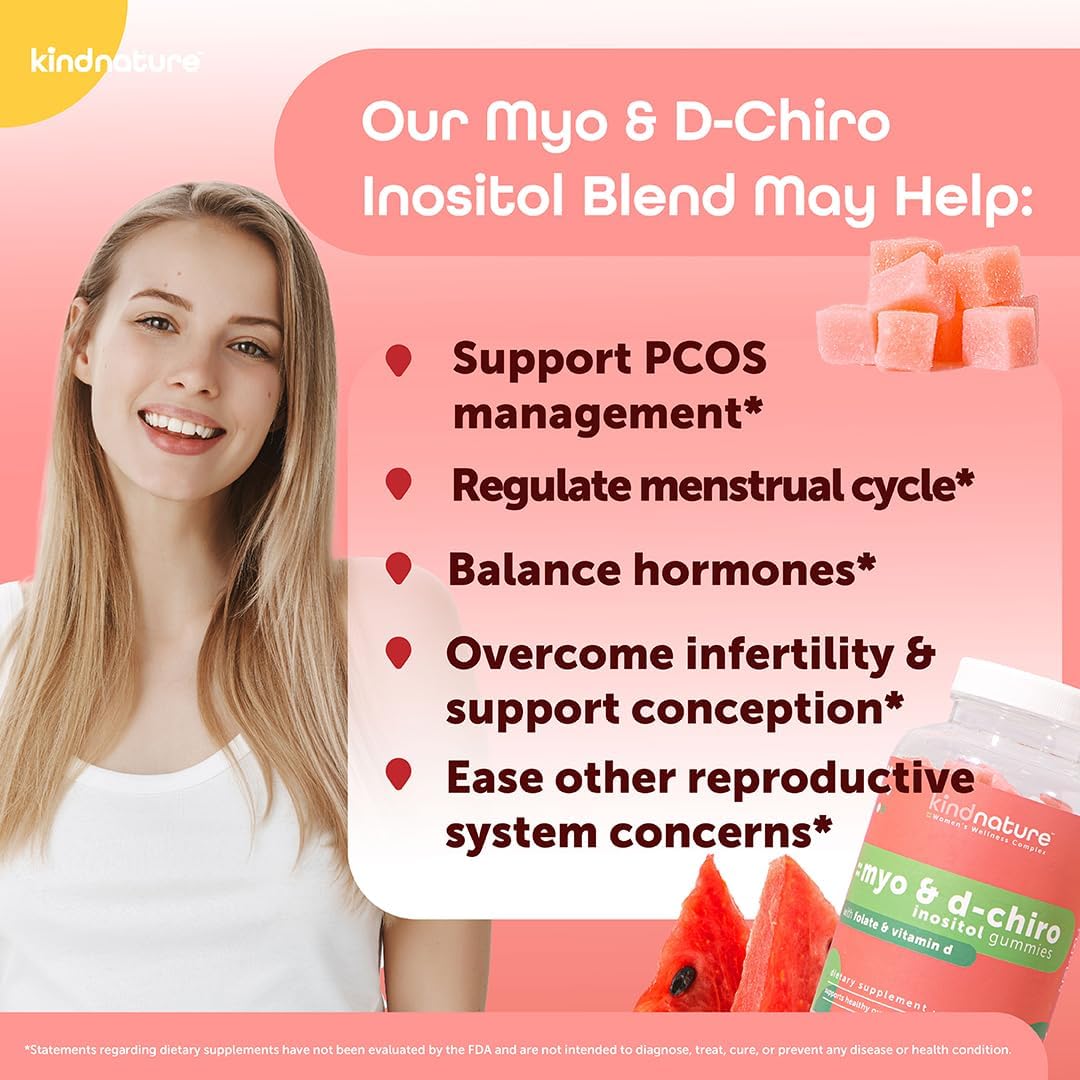 Kind Nature Myo-Inositol & Vitamin B2 Bundle - Hormonal Balance, Migraine Relief & Energy Gummies for Wellness