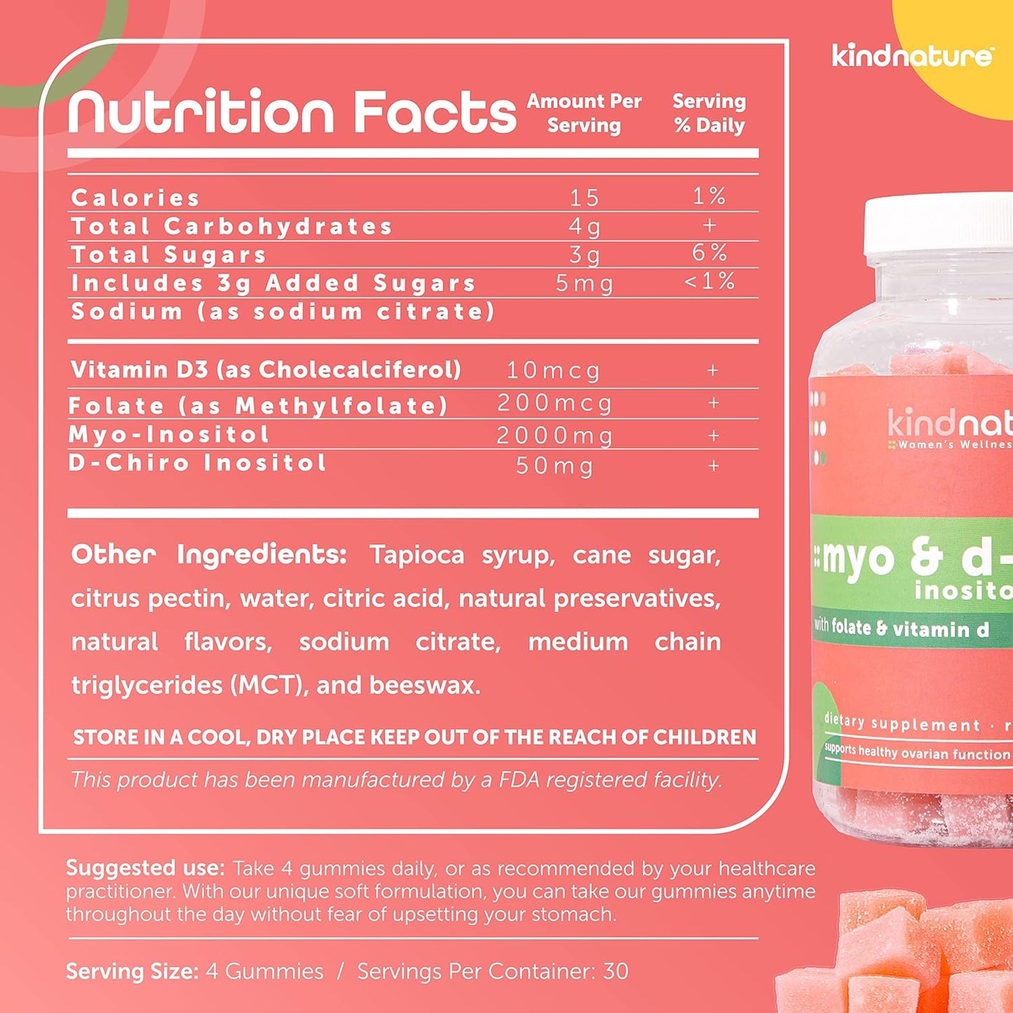 Kind Nature Women's Health Dual-Pack: Myo-Inositol & D-Chiro Gummies + High Absorption Magnesium Gummies for Calm & Sleep