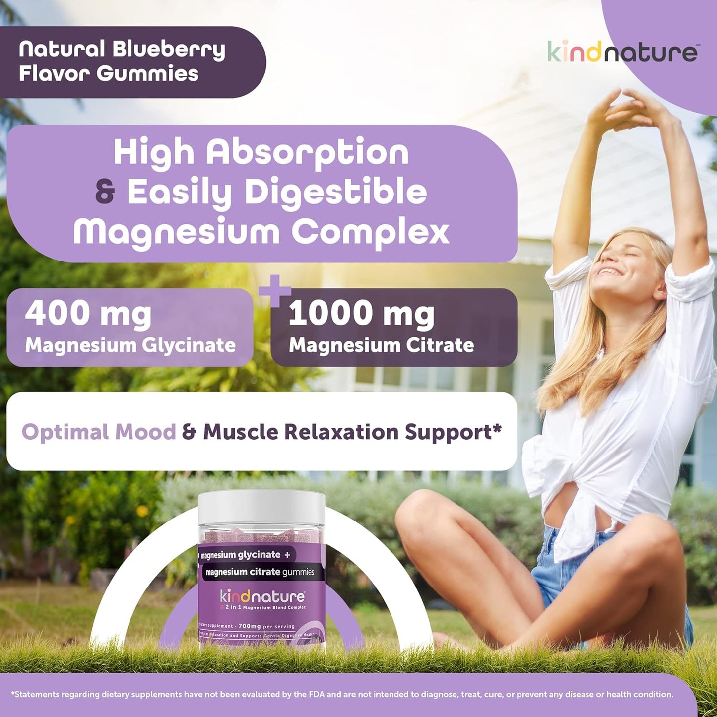 Kind Nature Women's Health Dual-Pack: Myo-Inositol & D-Chiro Gummies + High Absorption Magnesium Gummies for Calm & Sleep