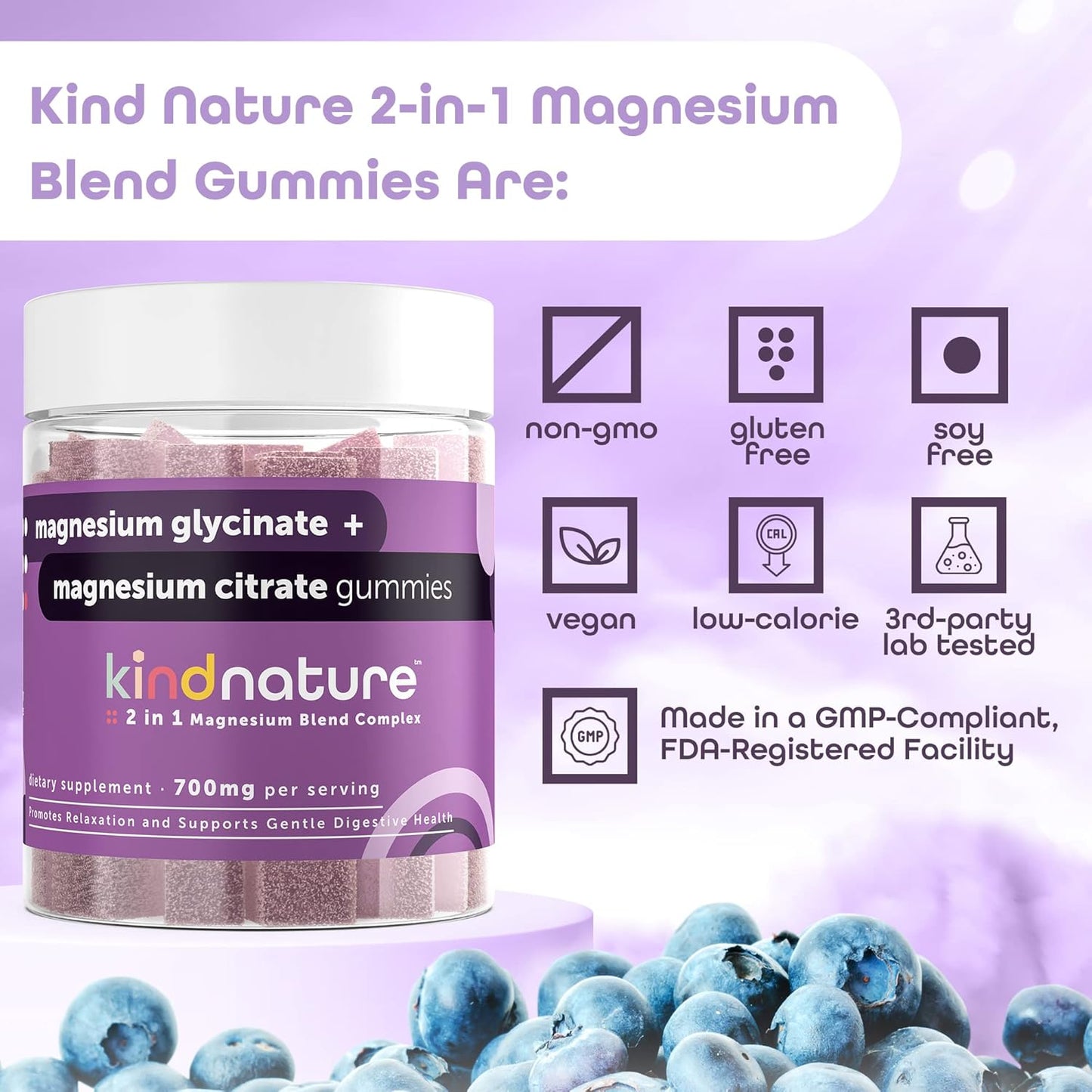 Kind Nature Women's Health Dual-Pack: Myo-Inositol & D-Chiro Gummies + High Absorption Magnesium Gummies for Calm & Sleep