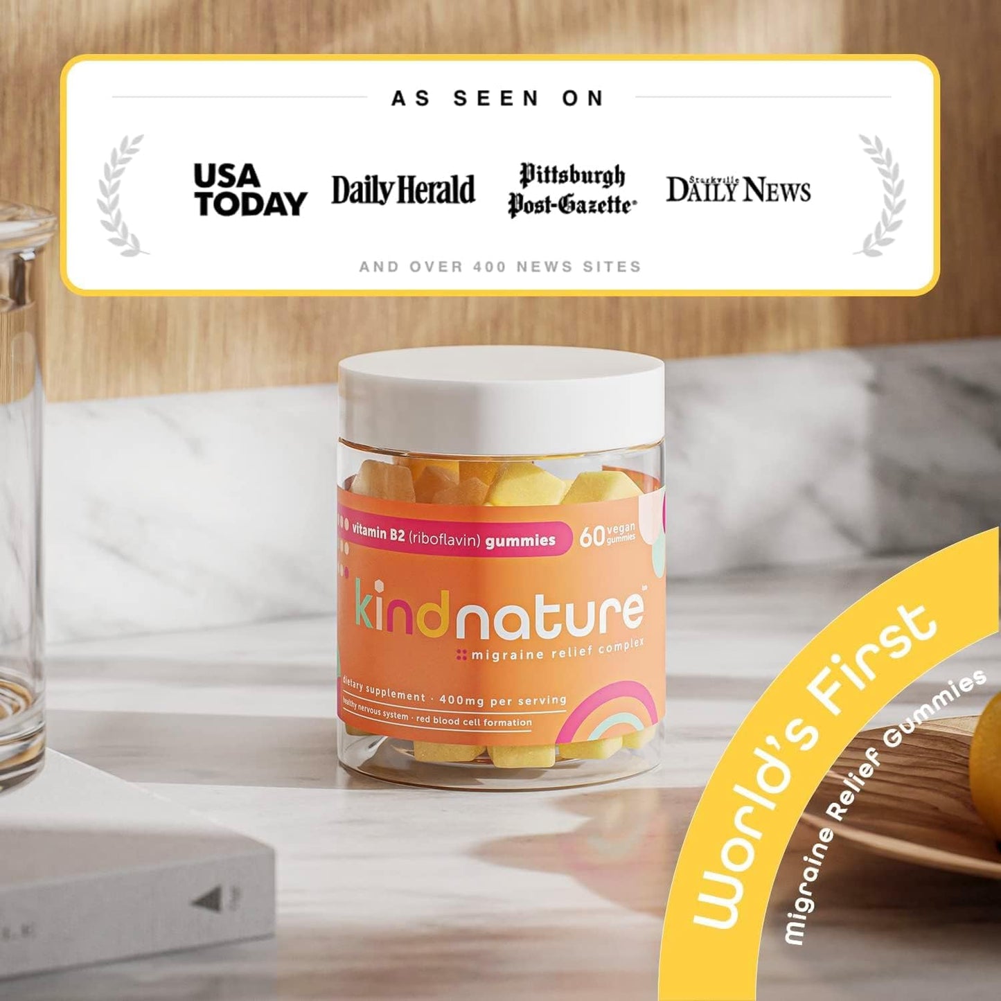 Kindnature Potassium & Riboflavin Gummies - 500mg Potassium & 400mg Riboflavin Chewables for Adults & Kids