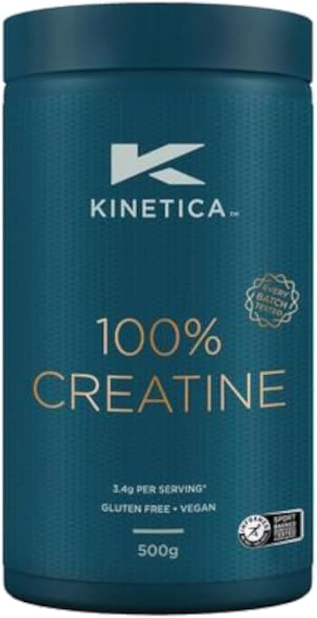 Kinetica Creapure Creatine Monohydrate Powder 500g - 147 Servings, Vegan & Gluten-Free