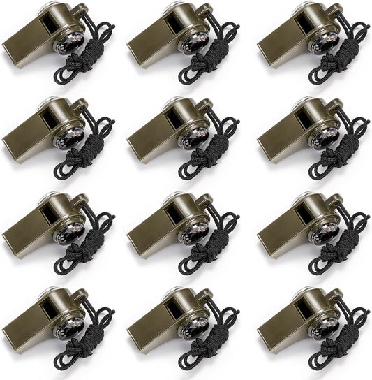Kingrol 12 Pack Safety Whistles with Lanyard for Adults - Loud Emergency Whistles for Boating, Hiking, Camping, Climbing