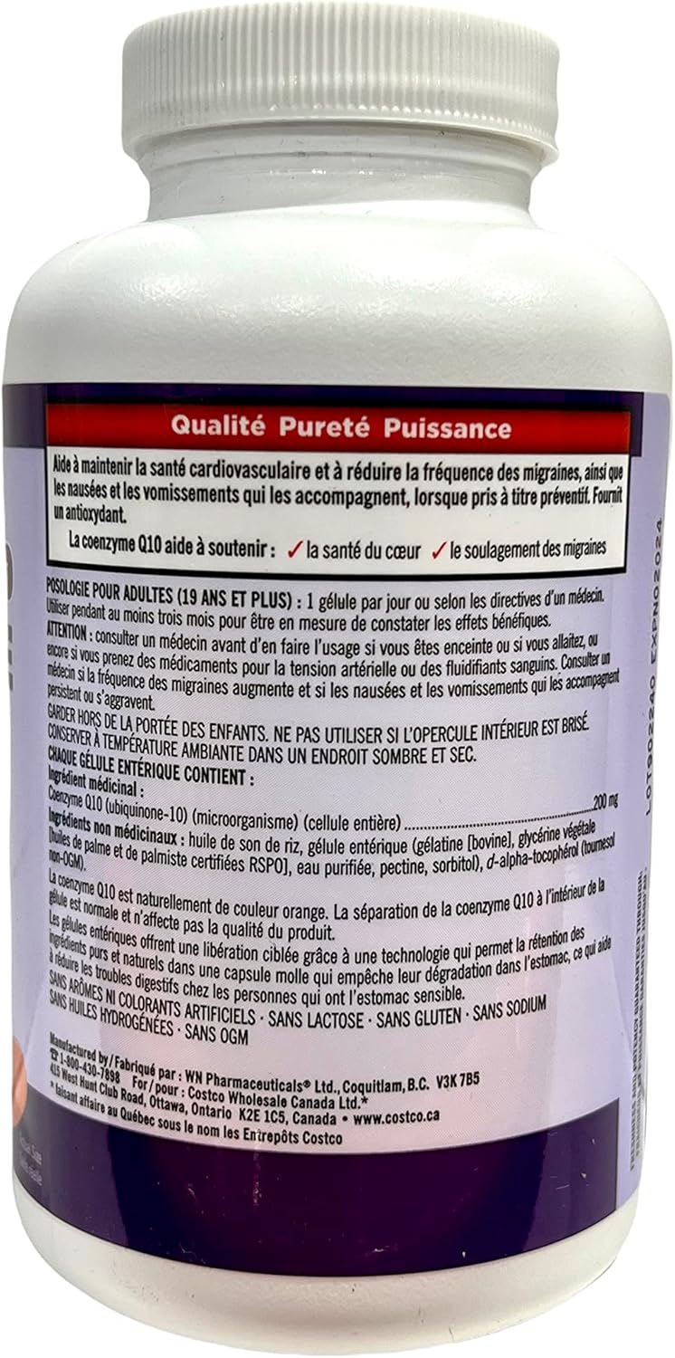 Kirkland Signature Coenzyme Q10 200mg Extra Strength for Lasting 225 Days