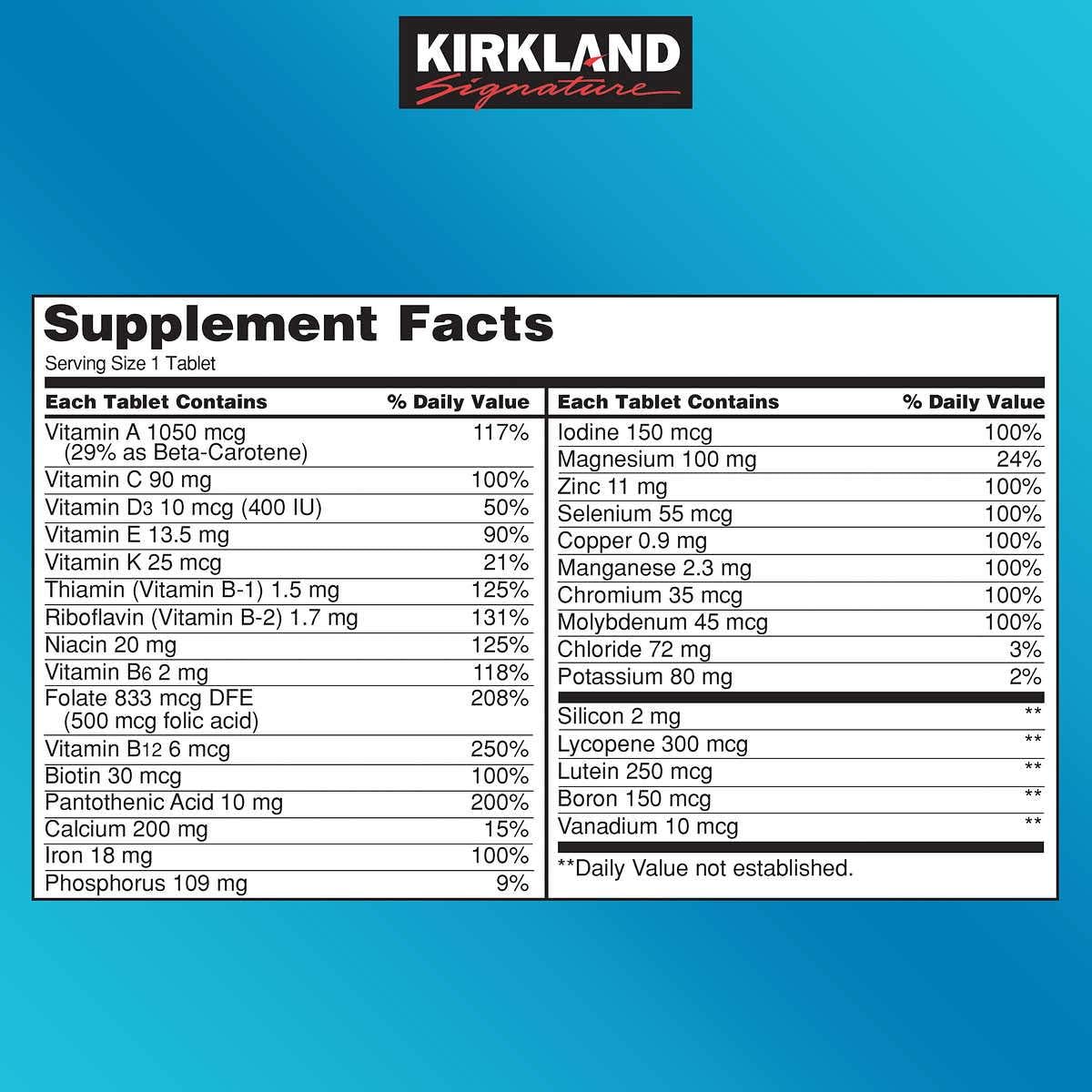 Kirkland Signature Daily Multi 500 Tablets - Twin Pack for Greater Value
