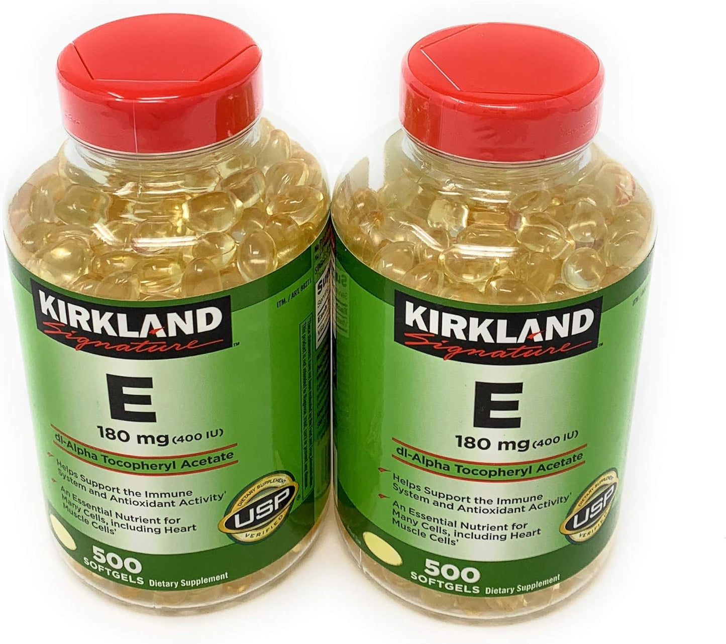 Kirkland Signature Vitamin E 400 IU Softgels - 500 Count, Pack of 2