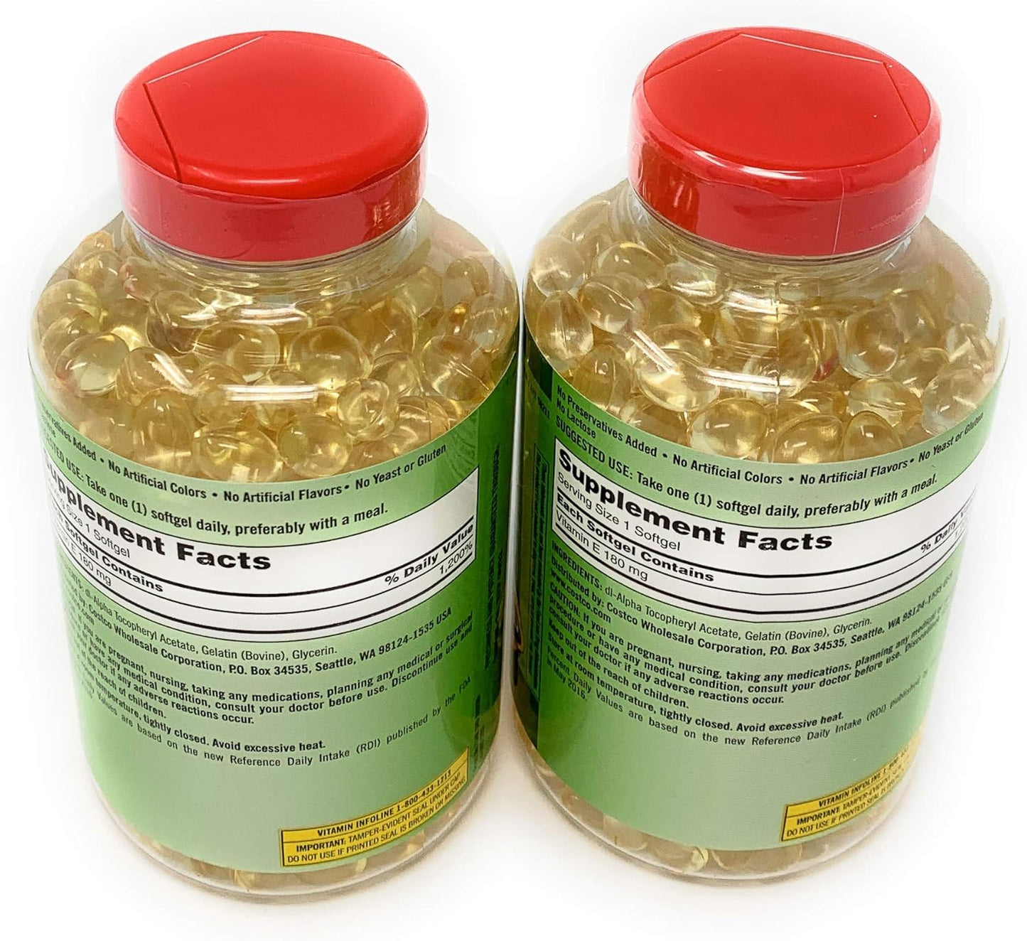 Kirkland Signature Vitamin E 400 IU Softgels - 500 Count, Pack of 2