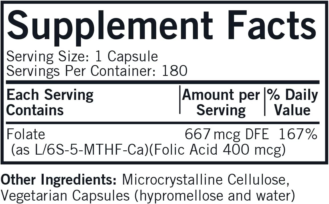 Kirkman 5-MTHF Supplement - Folate for Cell Maintenance - 5-Methyltetrahydrofolate