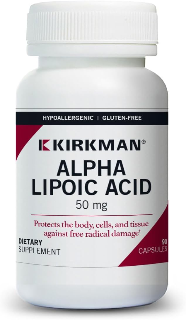 Kirkman Alpha Lipoic Acid Capsules - 90 Count - 50mg - Powerful Antioxidant - Hypoallergenic Formula - Neutralizes Free Radicals