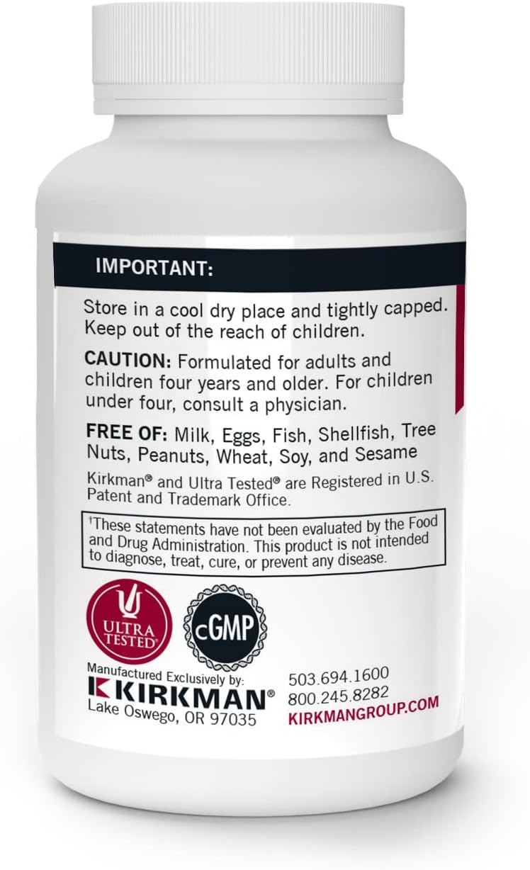 Kirkman Alpha Lipoic Acid Capsules - 90 Count - Powerful Antioxidant Supplement for Radical Protection - 25 mg - Hypoallergenic Formula