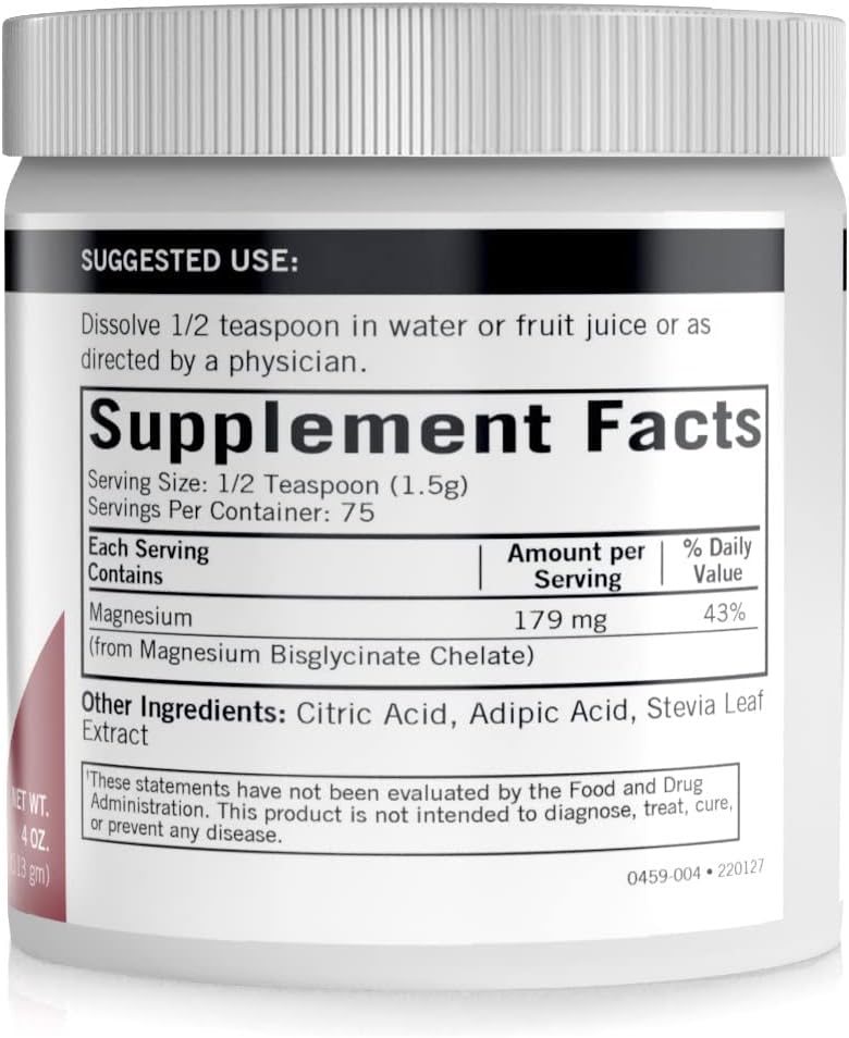 Kirkman Buffered Magnesium Bisglycinate Powder 4 oz - Calms Nerves & Muscles - Supports Deep Sleep - Hypoallergenic Formula - BoostGo Australia