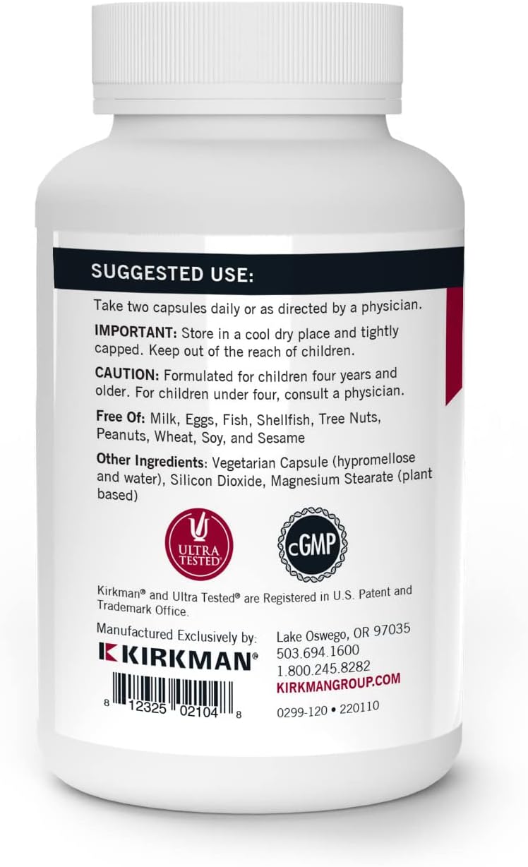 Kirkman Children’s Multivitamin & Mineral Capsules - 120 Capsules - Potent Broad Spectrum Supplement with Coenzyme Q-10 - No Artificial Colors/Flavors - BoostGo Australia