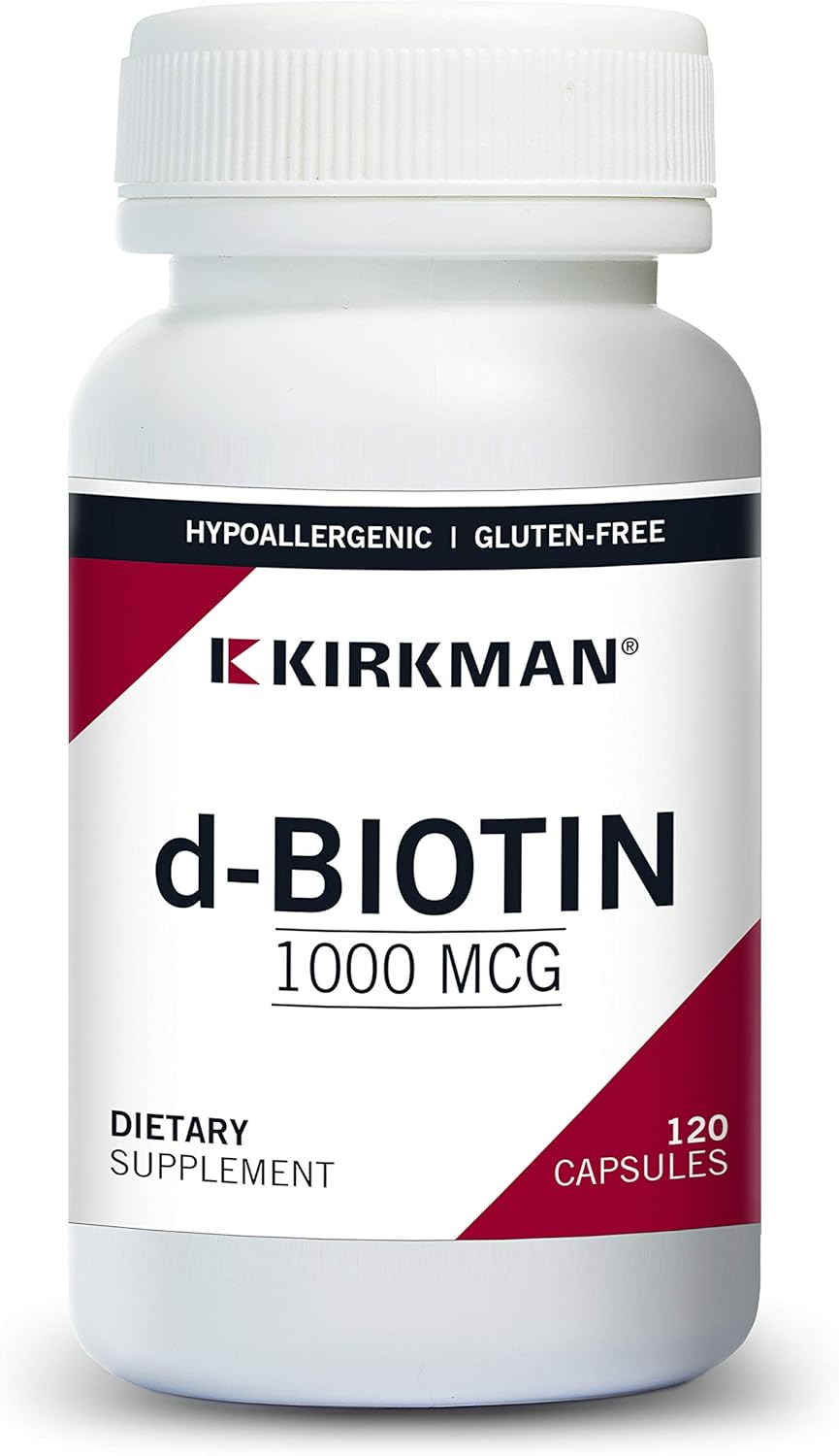 Kirkman Hypoallergenic d-Biotin 1000 mcg Capsules - 120 Count