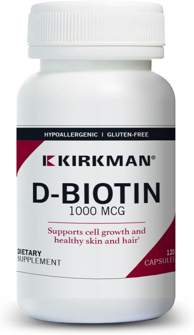 Kirkman Hypoallergenic d-Biotin 1000 mcg Capsules - 120 Count
