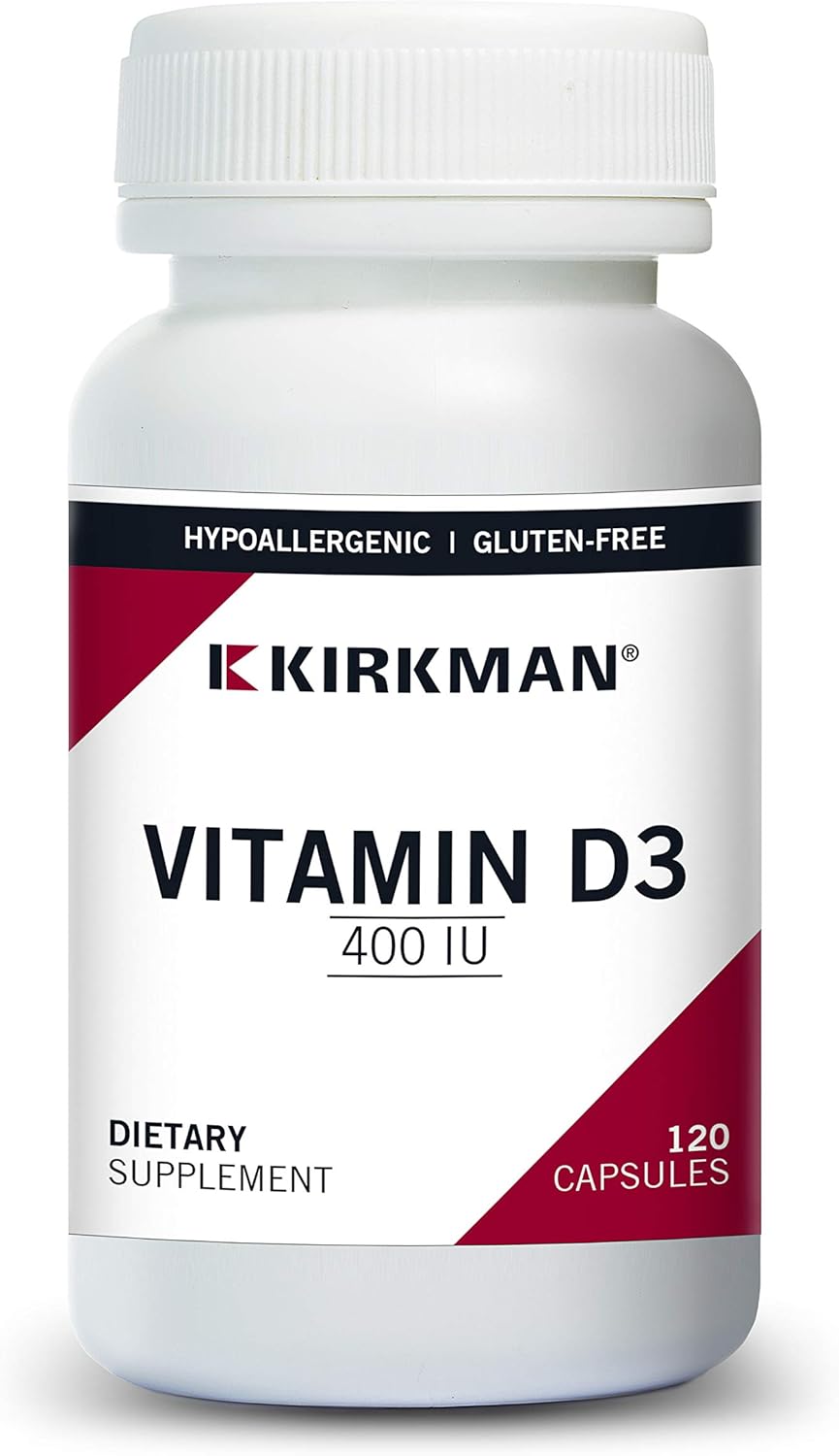 Kirkman Hypoallergenic Vitamin D-3 400 IU Capsules, 120 Count