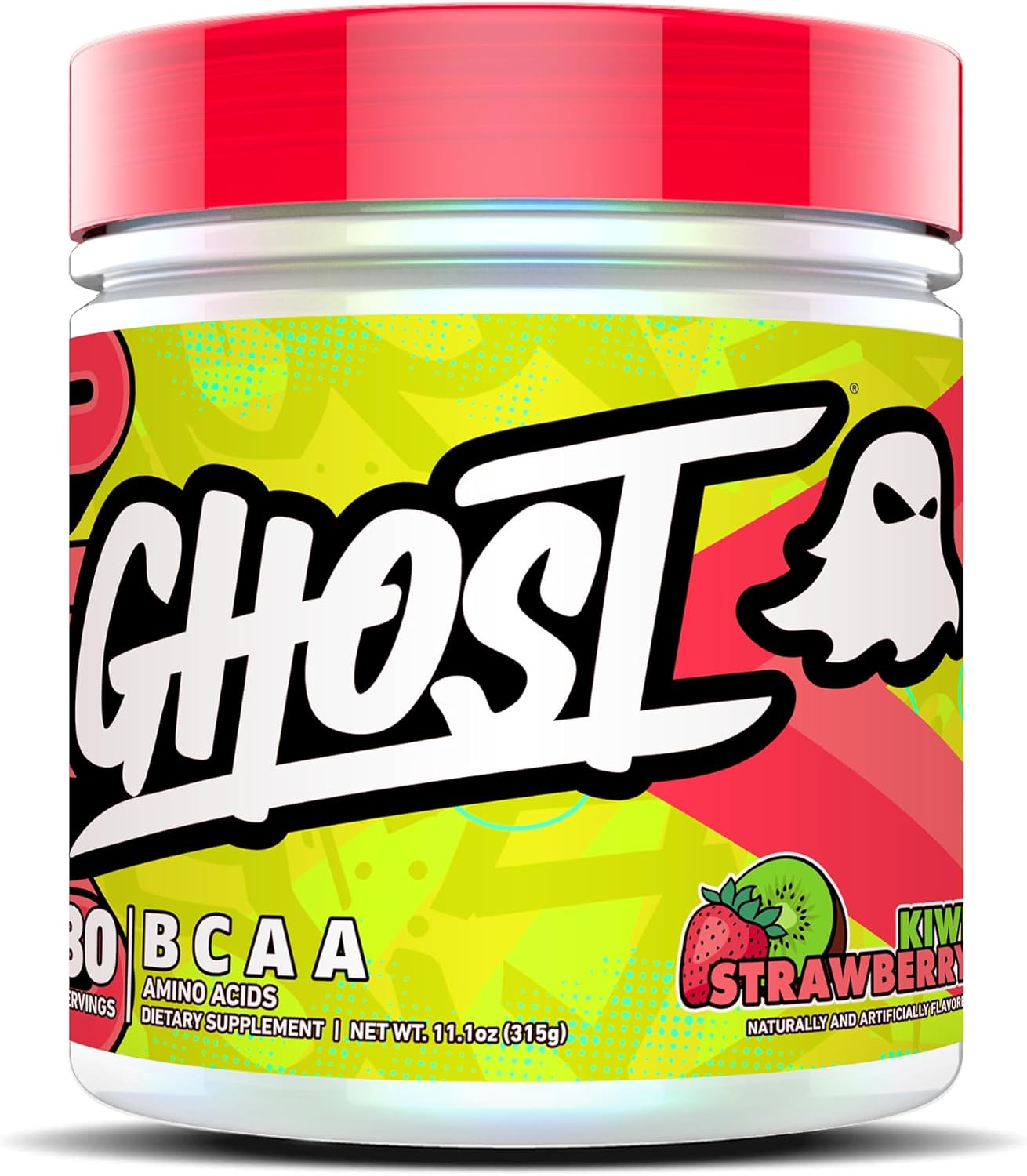 Kiwi Strawberry GHOST BCAA Powder: Sugar-Free Amino Acids Supplement - 30 Servings for Intra, Post & Pre Workout Recovery
