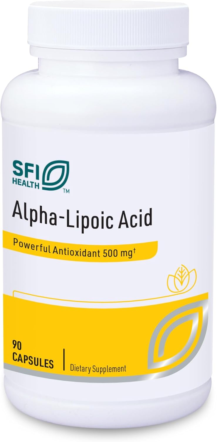 Klaire Labs Alpha-Lipoic Acid 500mg Capsules - Antioxidant Supplement for Cardiovascular & Liver Health - Soy & Yeast-Free Formula (90 Count)