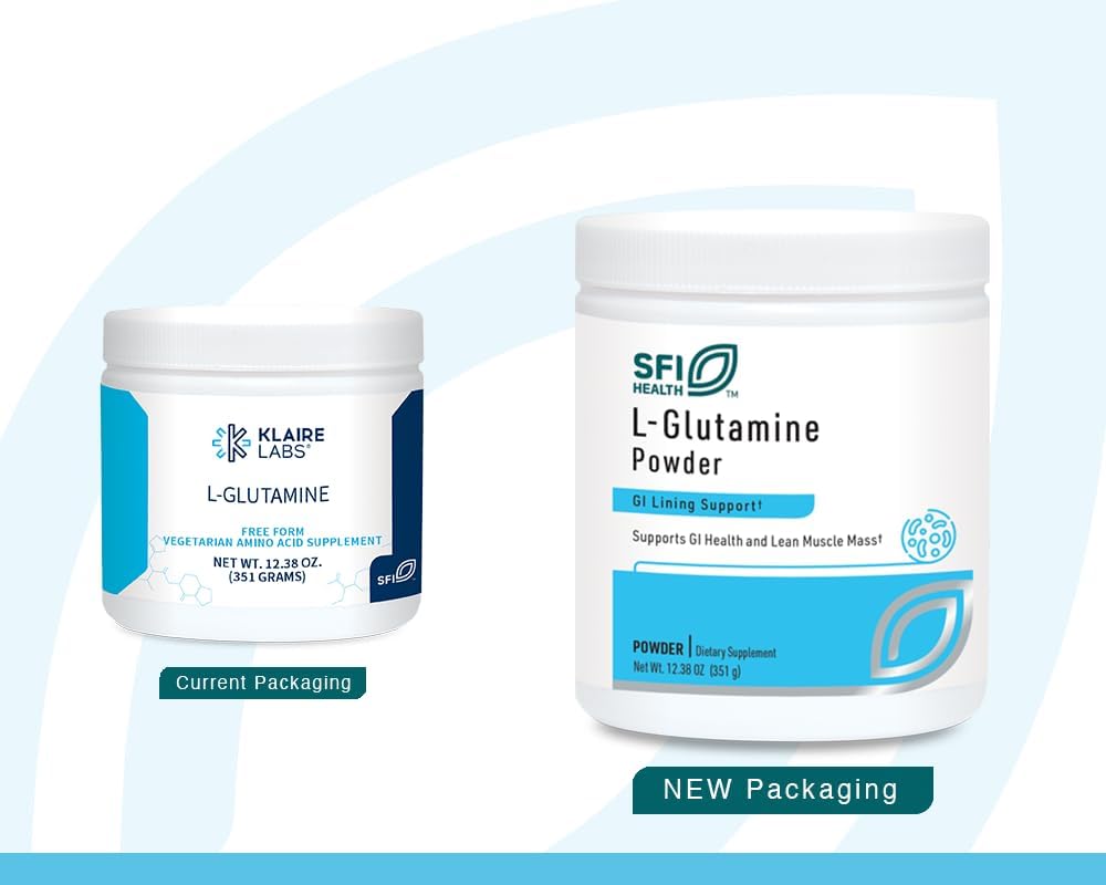 Klaire Labs L-Glutamine Powder 5000mg - Free-Form Amino Acid for Muscle Recovery, Immune & GI Health - Non-Dairy, Gluten-Free - 351g