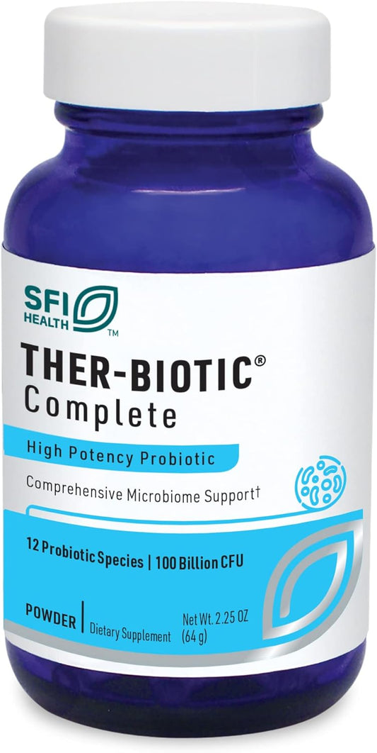 Klaire Labs SFI Health Ther-Biotic Complete Probiotic Powder - 100 Billion CFU - Digestive & Immune Support - Men's and Women's Formula - Dairy-Free, Hypoallergenic - 60 Servings