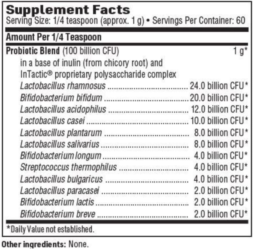 Klaire Labs SFI Health Ther-Biotic Complete Probiotic Powder - 100 Billion CFU - Digestive & Immune Support - Men's and Women's Formula - Dairy-Free, Hypoallergenic - 60 Servings