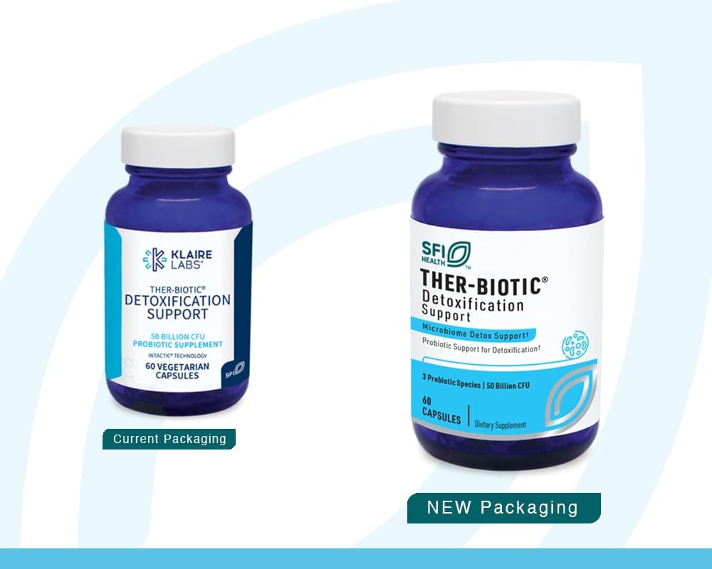 Klaire Labs Ther-Biotic Probiotic Supplement - 50 Billion CFU - Supports GI Detox, Digestive Health - Hypoallergenic Lactobacillus + Bifidobacterium - 60 Capsules