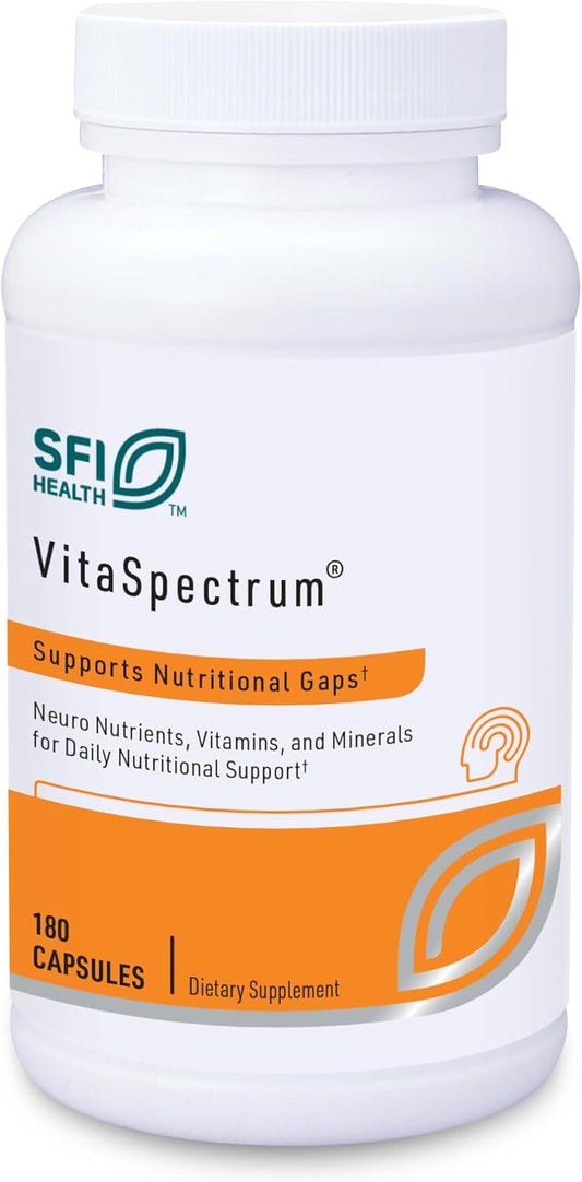 Klaire Labs VitaSpectrum Kids Multivitamin Capsules - 28 Essential Nutrients, Folate, B12, B6, Antioxidants, Vitamin E & D3 - Gluten-Free, No Copper or Iron (180ct)