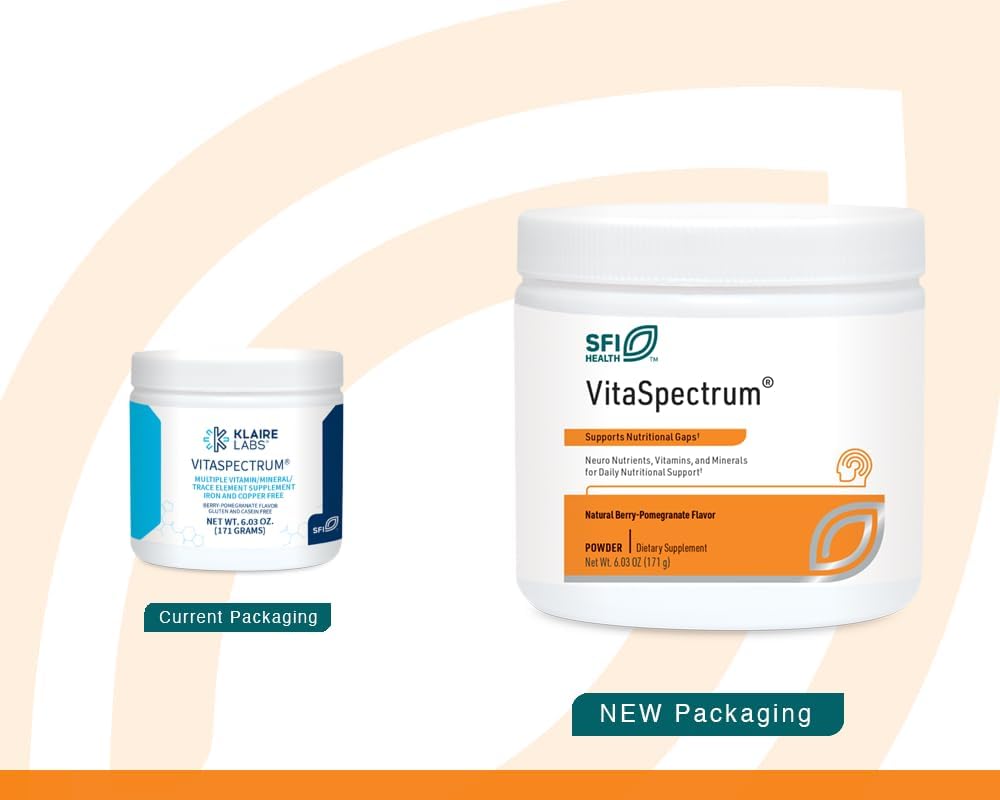 Klaire Labs VitaSpectrum Powder for Kids - Berry-Pomegranate Multivitamin with 23 Essential Nutrients, No Copper, Iron, Gluten, or Casein - 30 Servings