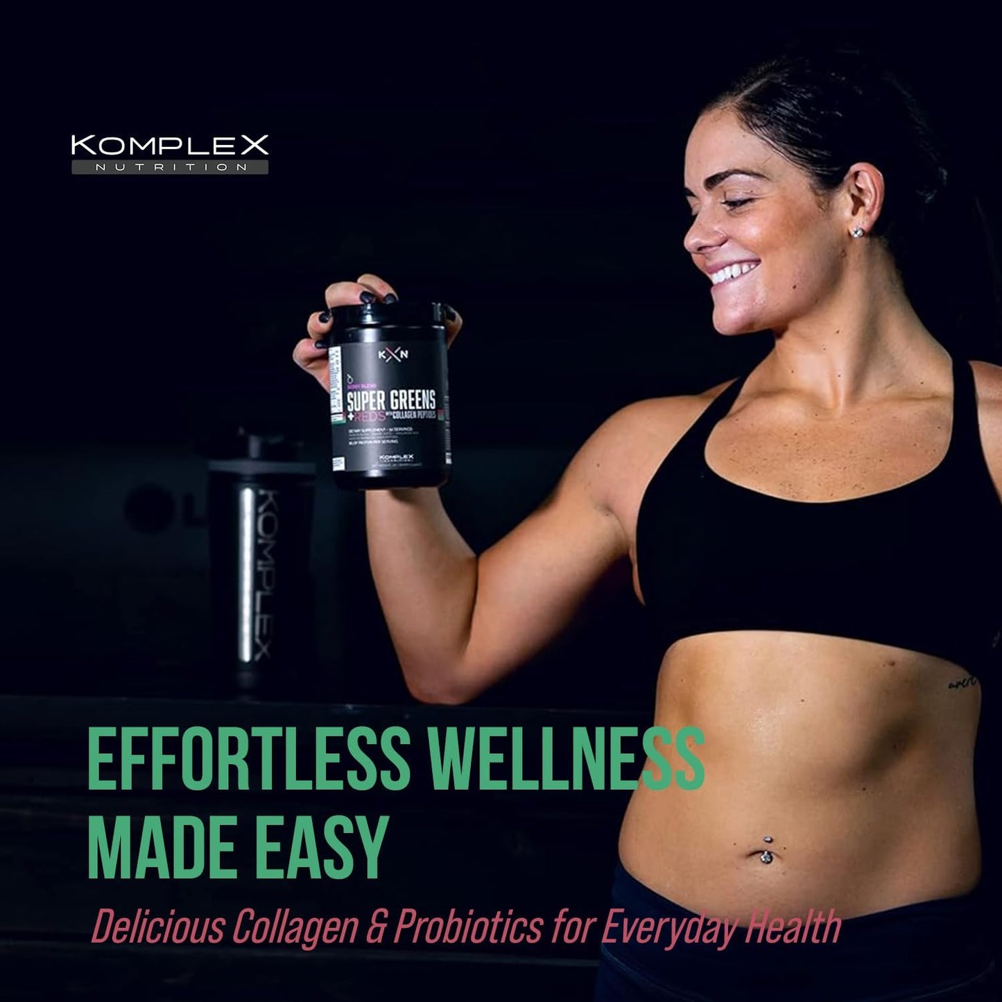 KompleX Nutrition Superfoods Greens and Reds Blend with Grass-Fed Collagen Peptides, 30 Servings - Hydrolyzed and Pastured-Raised