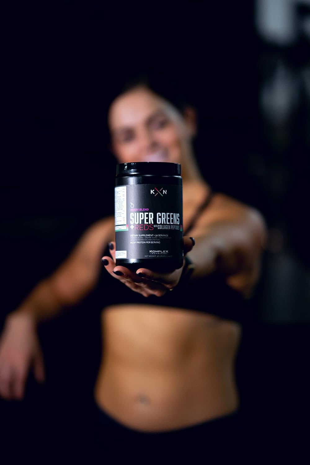 KompleX Nutrition Superfoods Greens and Reds Blend with Grass-Fed Collagen Peptides, 30 Servings - Hydrolyzed and Pastured-Raised