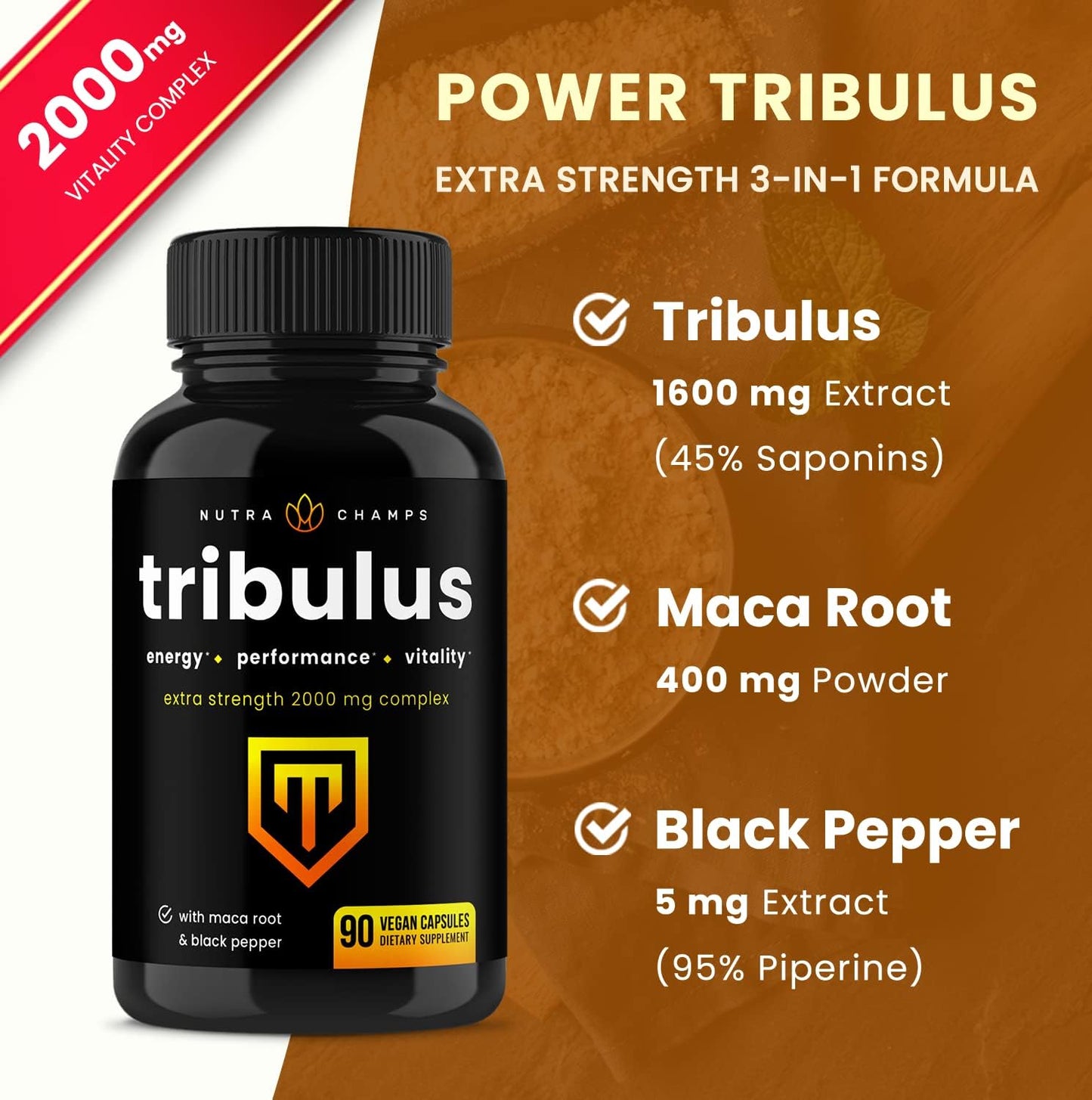 Korean Ginseng and Tribulus Capsules Bundle - NutraChamps 2 Pack