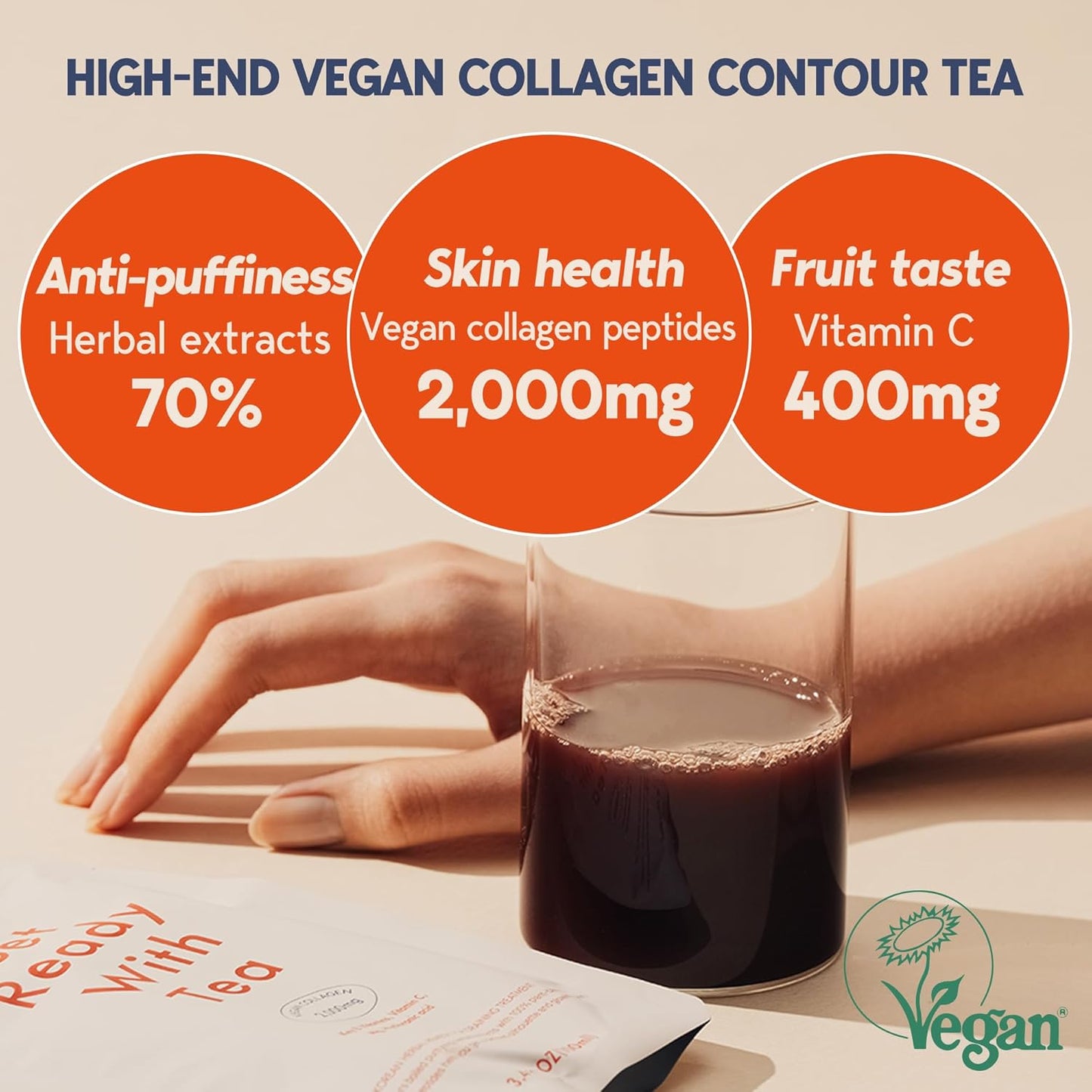 Korean Vegan Collagen Peptides Liquid Supplement - Mixed Berry Flavor | Dr. GU T.SLIM Herbal Extracts - 20 Packs (1 Box) for Glowing Skin - Tea Ready