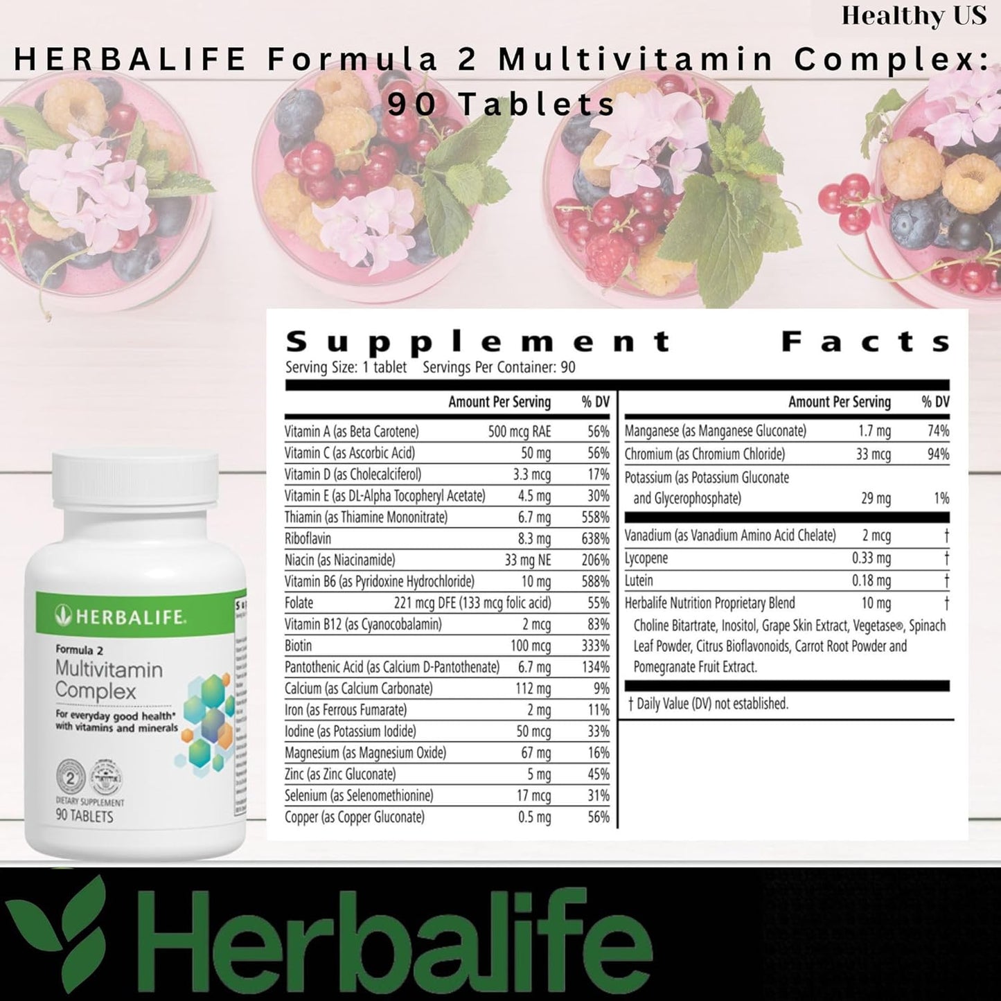 Kosher Herbalife Formula 2 Multivitamin Complex - Nutritional Support
