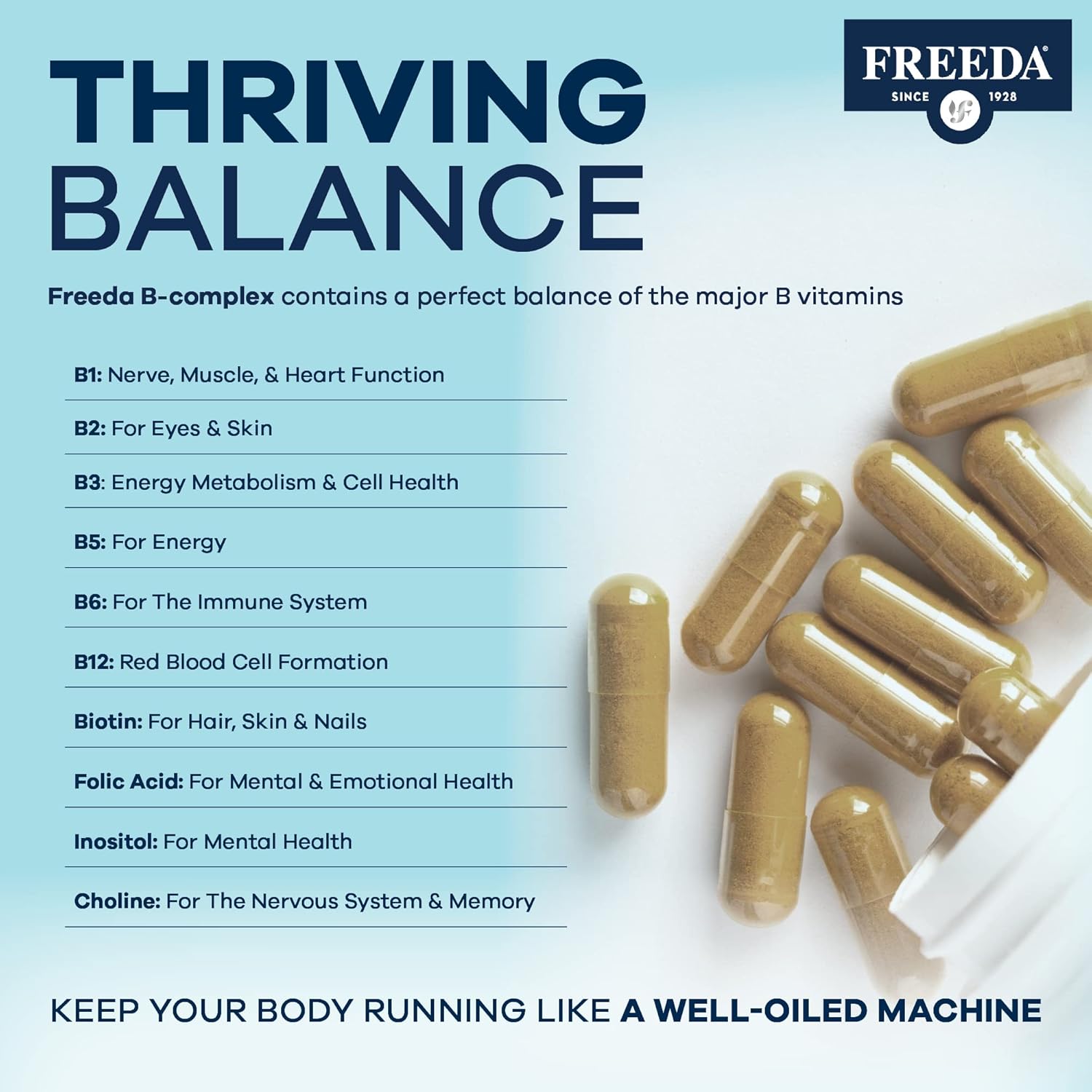 Kosher Super B Complex Vitamin Supplement - Energy Metabolism Booster with Biotin, B12, Folic Acid - 250 Capsules