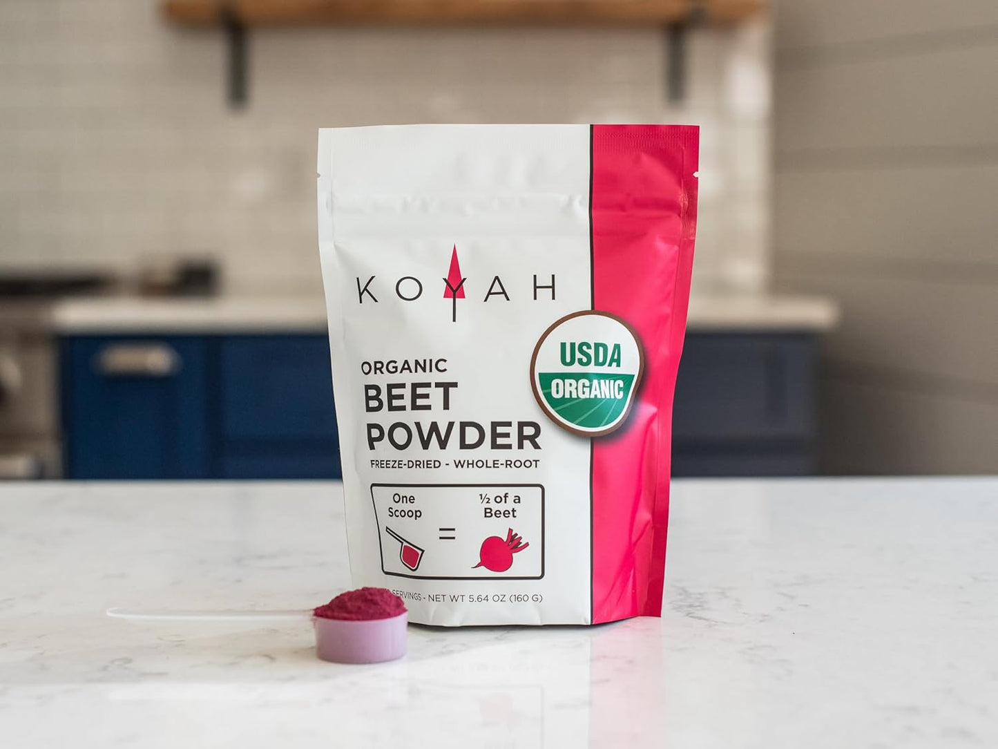 KOYAH Organic Freeze-Dried Beet Powder: USA Grown, Whole-Root, 30 Servings, Add to Water, Juice, or Smoothies - BoostGo Australia