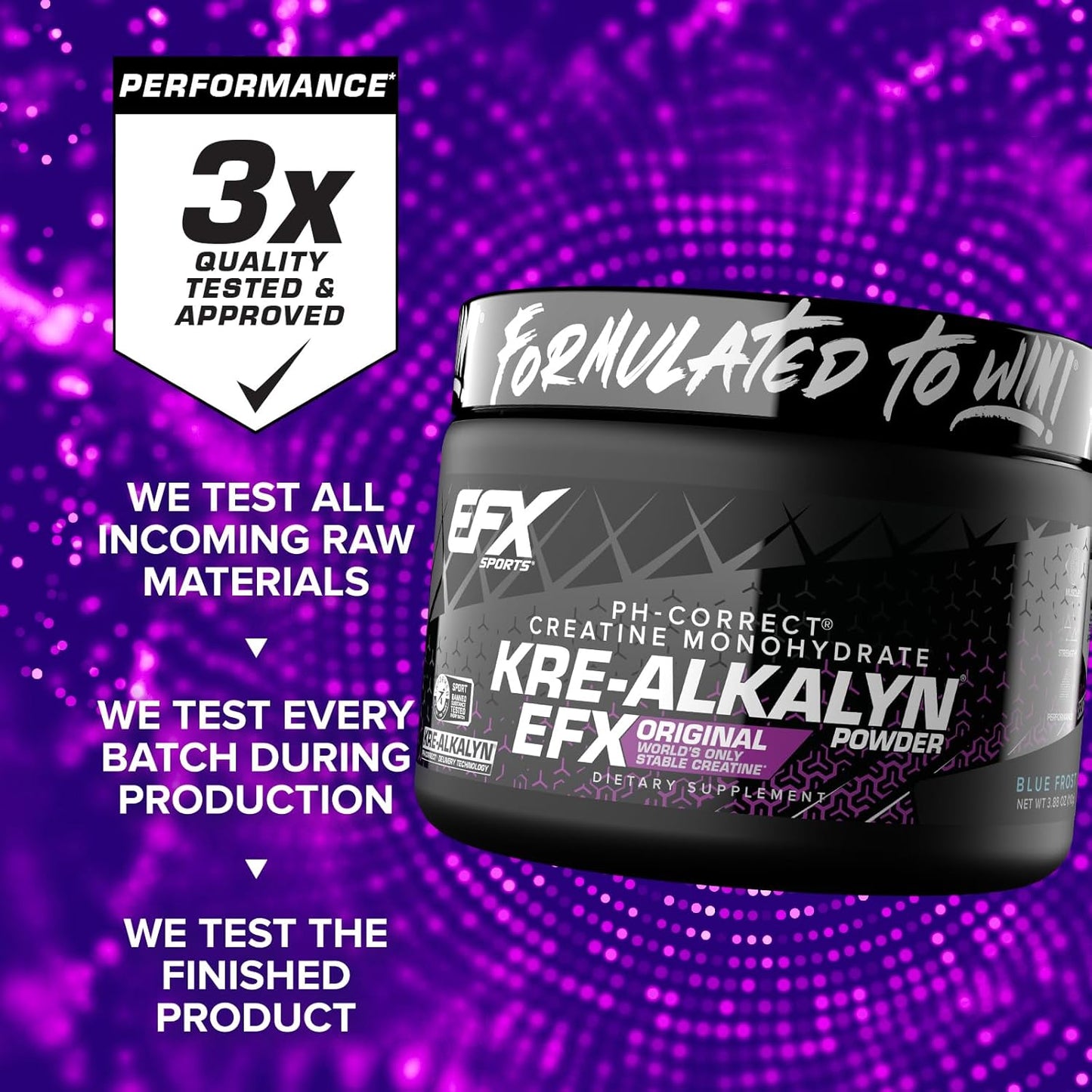 Kre-Alkalyn EFX Powder - pH Correct Creatine Monohydrate Supplement for Strength & Muscle Growth - Blue Frost - 55 Servings