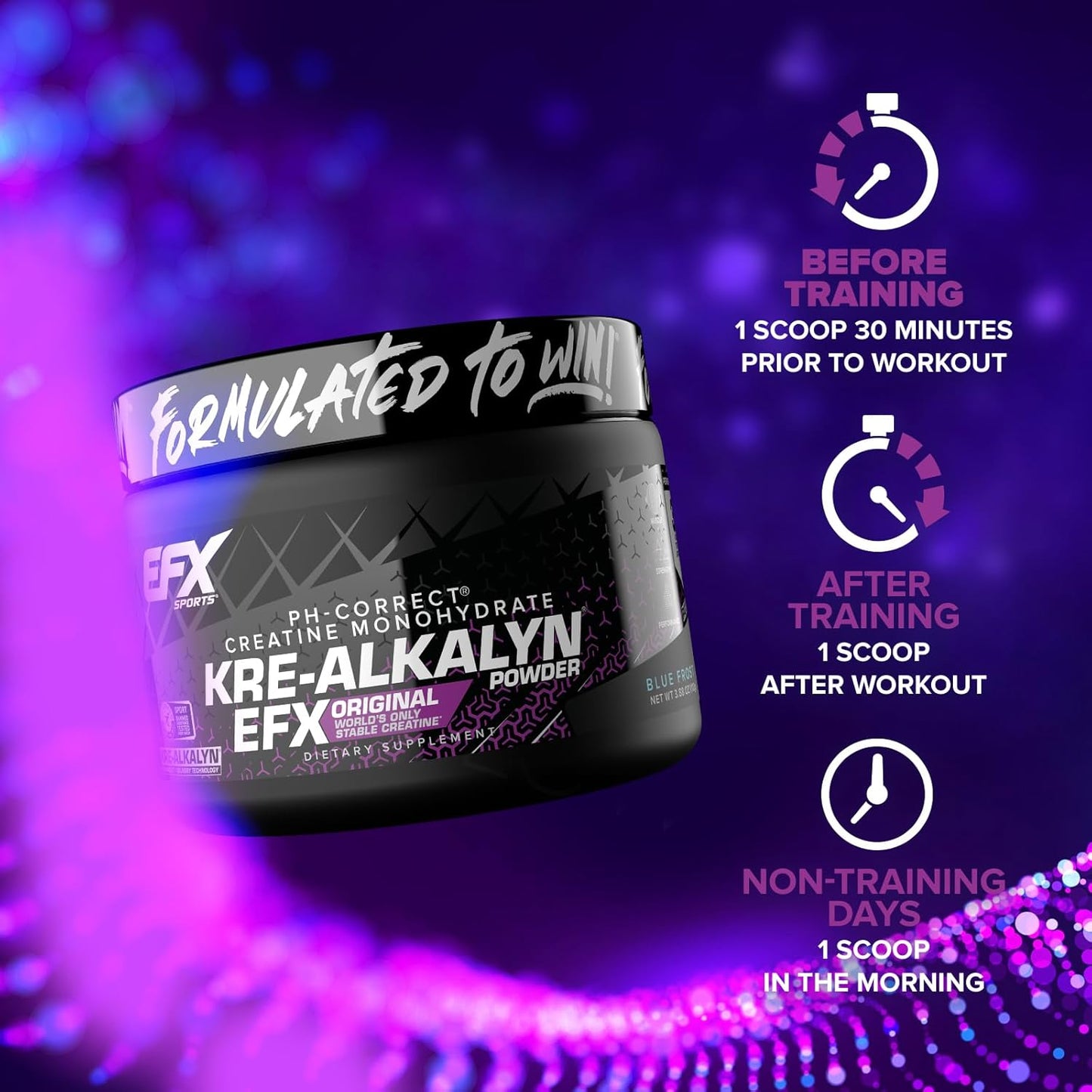 Kre-Alkalyn EFX Powder - pH Correct Creatine Monohydrate Supplement for Strength & Muscle Growth - Blue Frost - 55 Servings