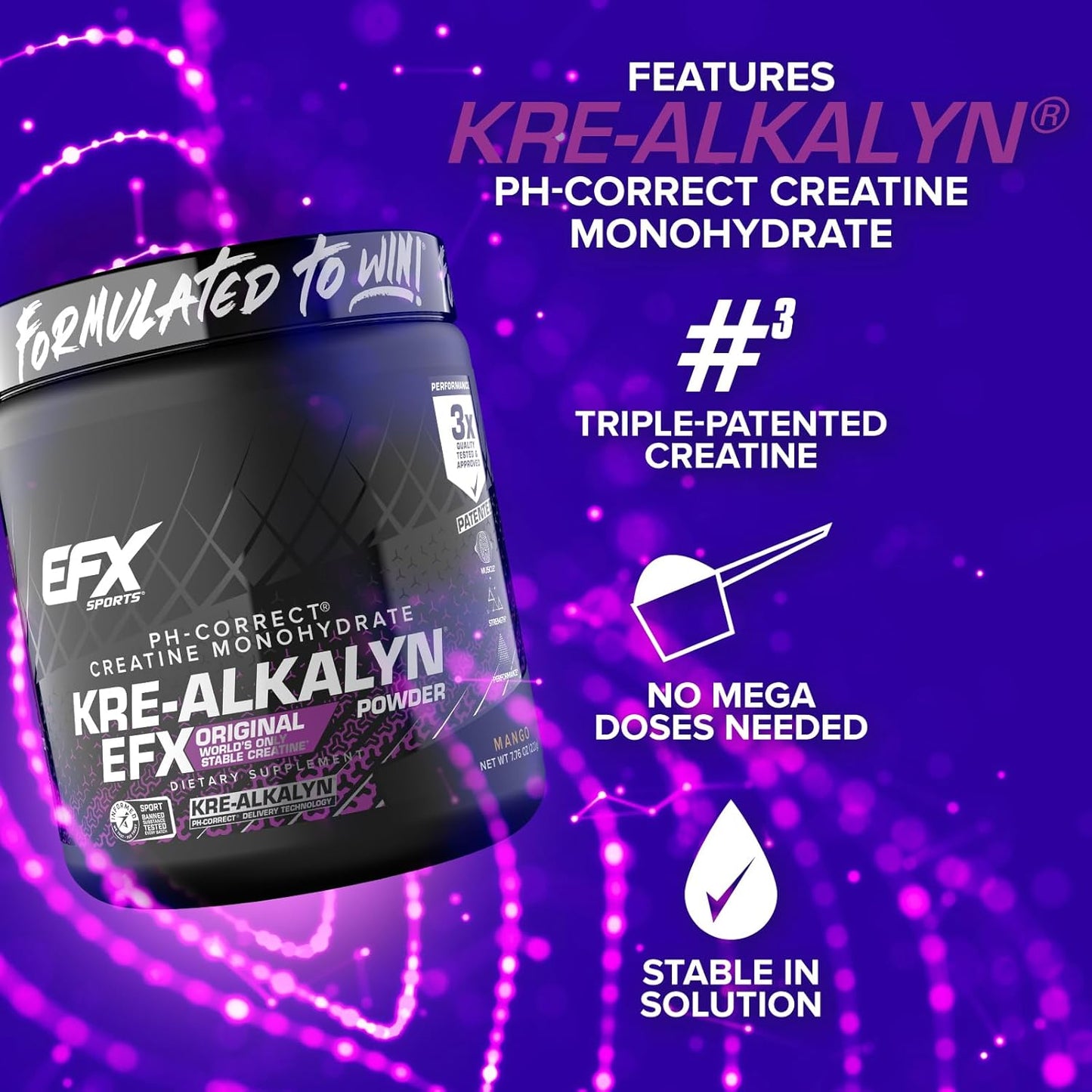 Kre-Alkalyn EFX Powder Supplement for Strength, Muscle Growth & Performance - Mango Flavor - 110 Servings