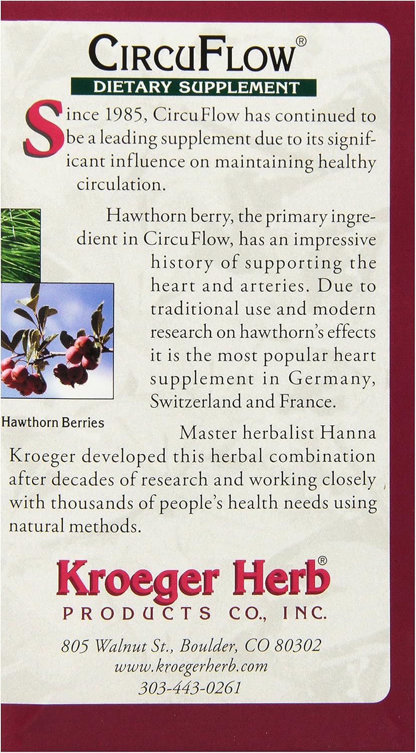 Kroeger Herb Circuflow Capsules - 540 Count (2 Pack) - Herbal Supplement for Circulation Support