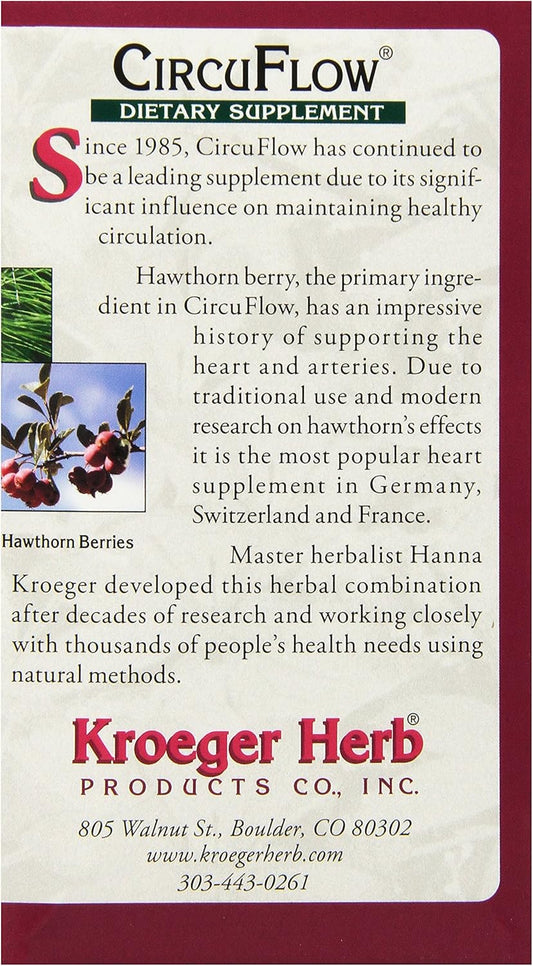 Kroeger Herb Circuflow Capsules - 540 Count (2 Pack) - Herbal Supplement for Circulation Support
