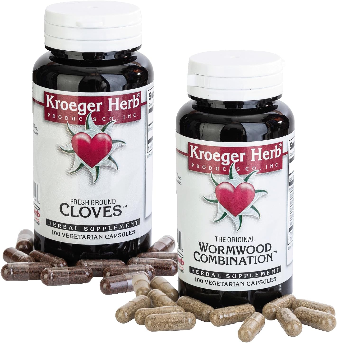 Kroeger Herb Wormwood and Cloves Supplement Bundle for Digestive Health