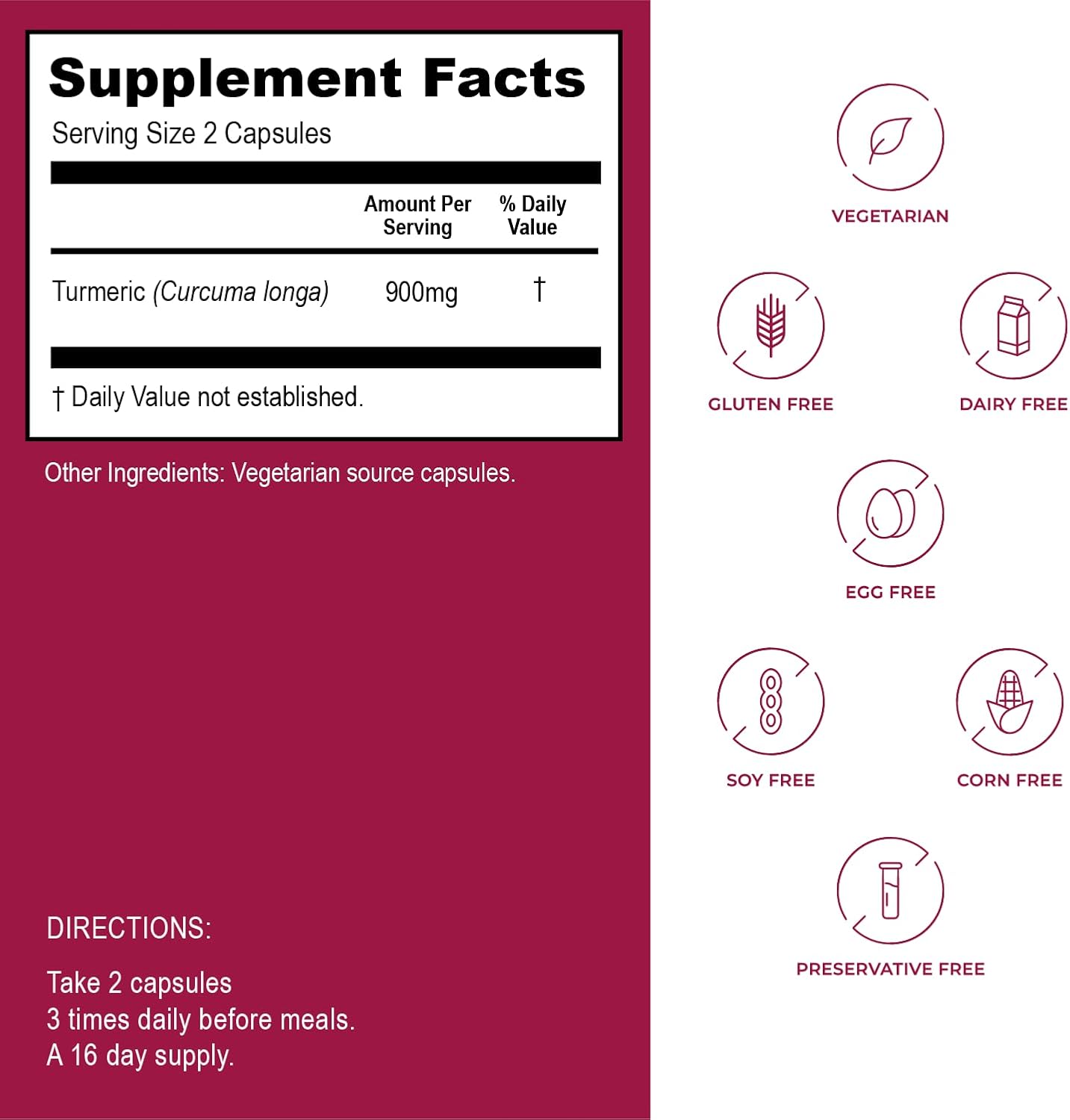 Kroeger Herbs Turmeric Joint Support Supplement - Vegetarian, Anti Inflammatory & Antioxidant Formula, Non-GMO, Made in USA