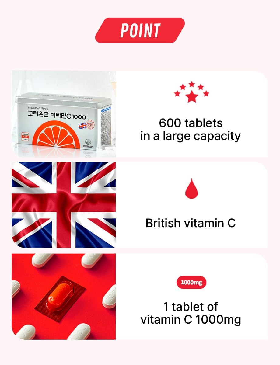 KULOSORY Korea Eundan Vitamin C 1000 - 600 Tablets: High-Quality Vitamin C Supplement for Immune Support